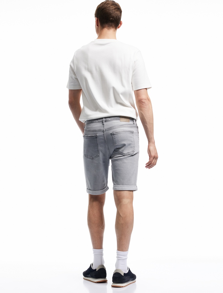   Normal Bel Pamuklu Slim Fit Jean Şort