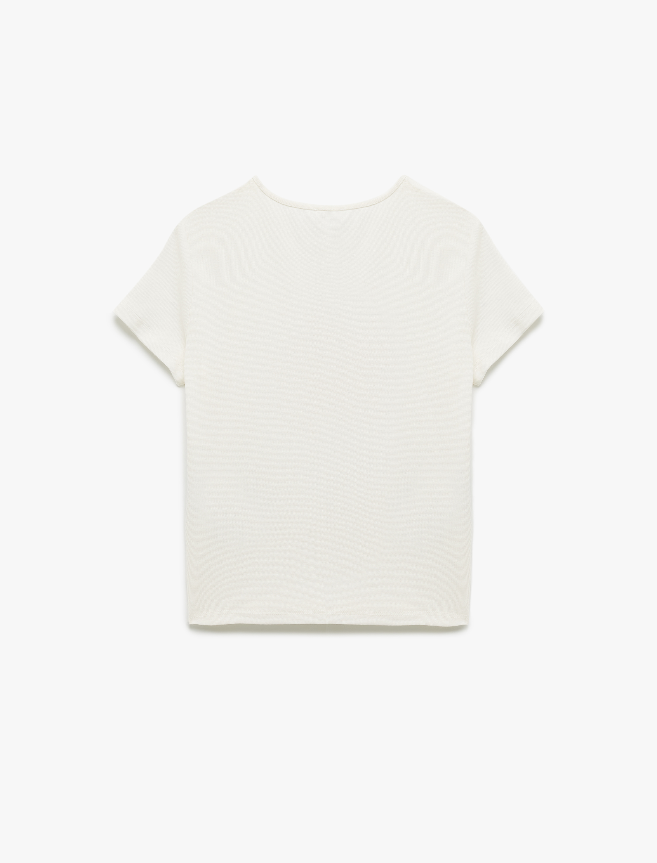   Kısa Kollu Bisiklet Yaka Slim Fit Pamuklu Çiçek Baskılı Tişört