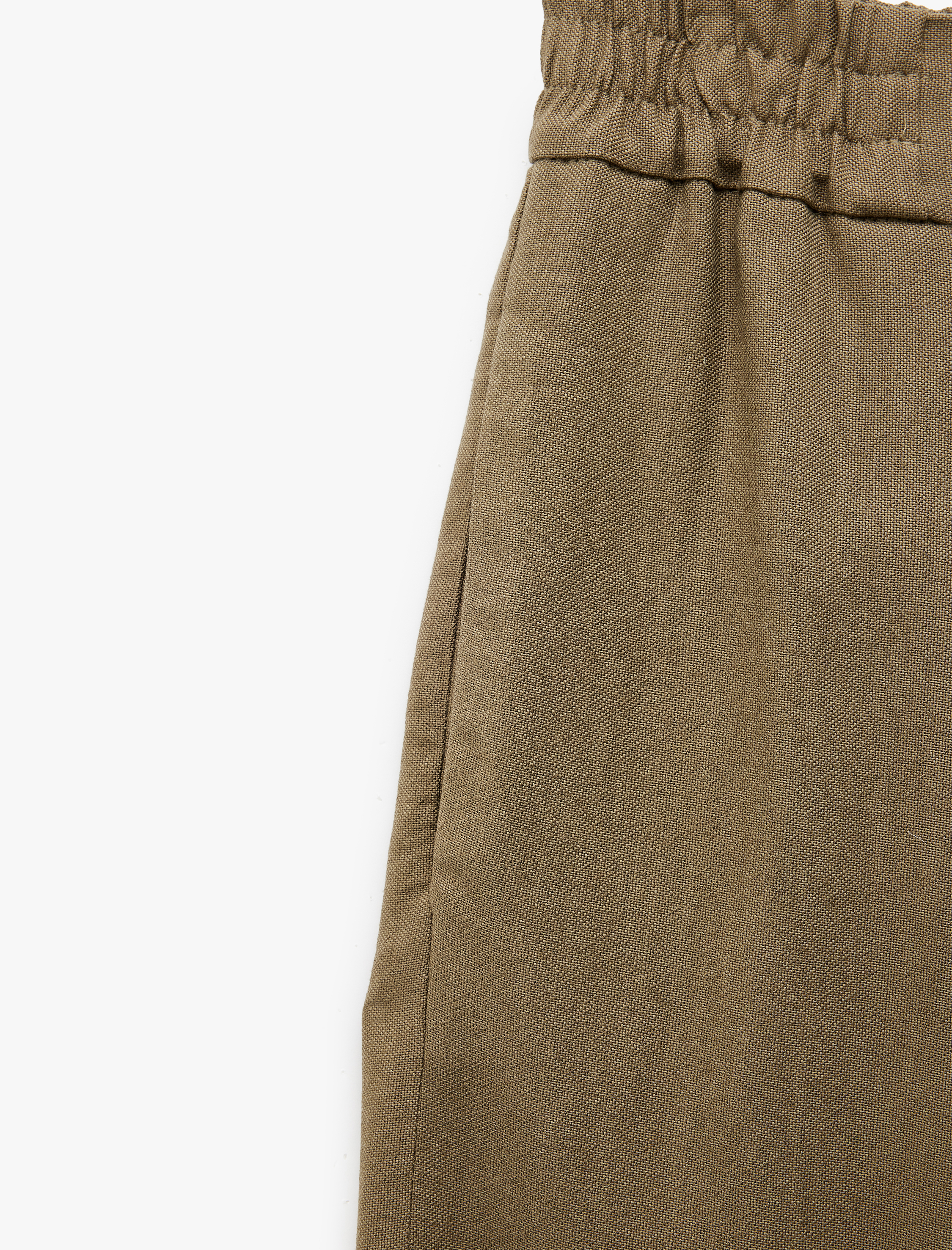   Lastikli Standart Bel Astarlı Viskon Cepli Geniş Paça Pantolon