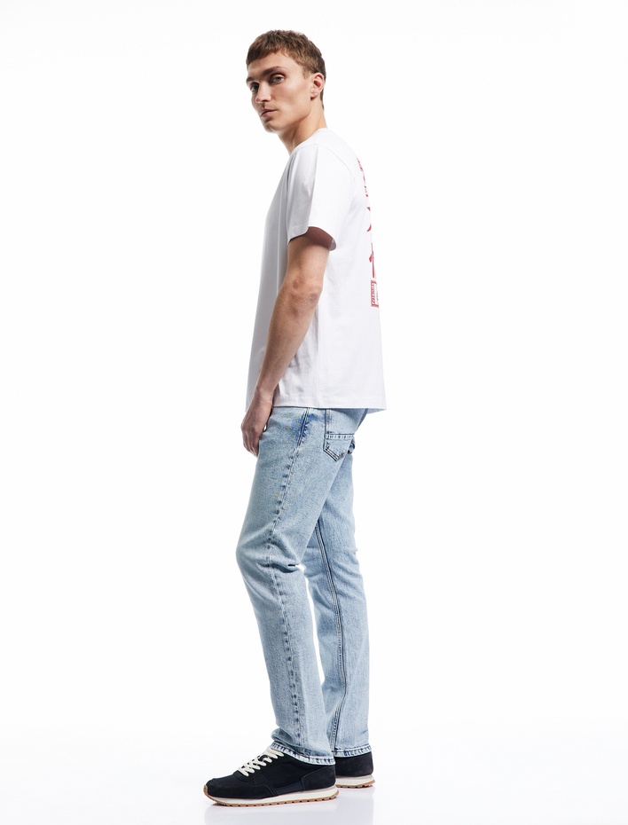  Normal Bel Pamuklu Düğmeli Straight Fit Jean Pantolon - Mark Jean