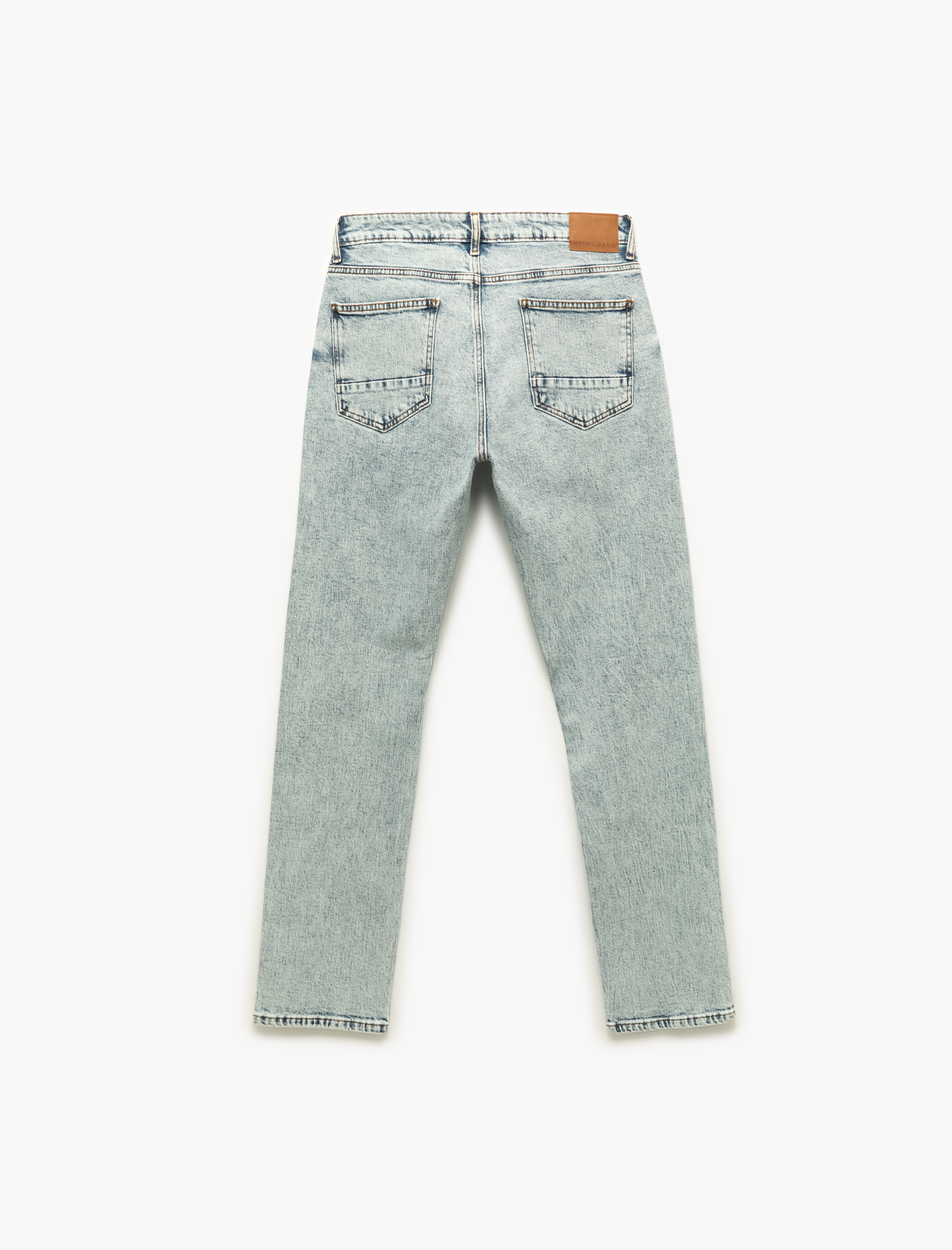   Normal Bel Pamuklu Düğmeli Straight Fit Jean Pantolon - Mark Jean