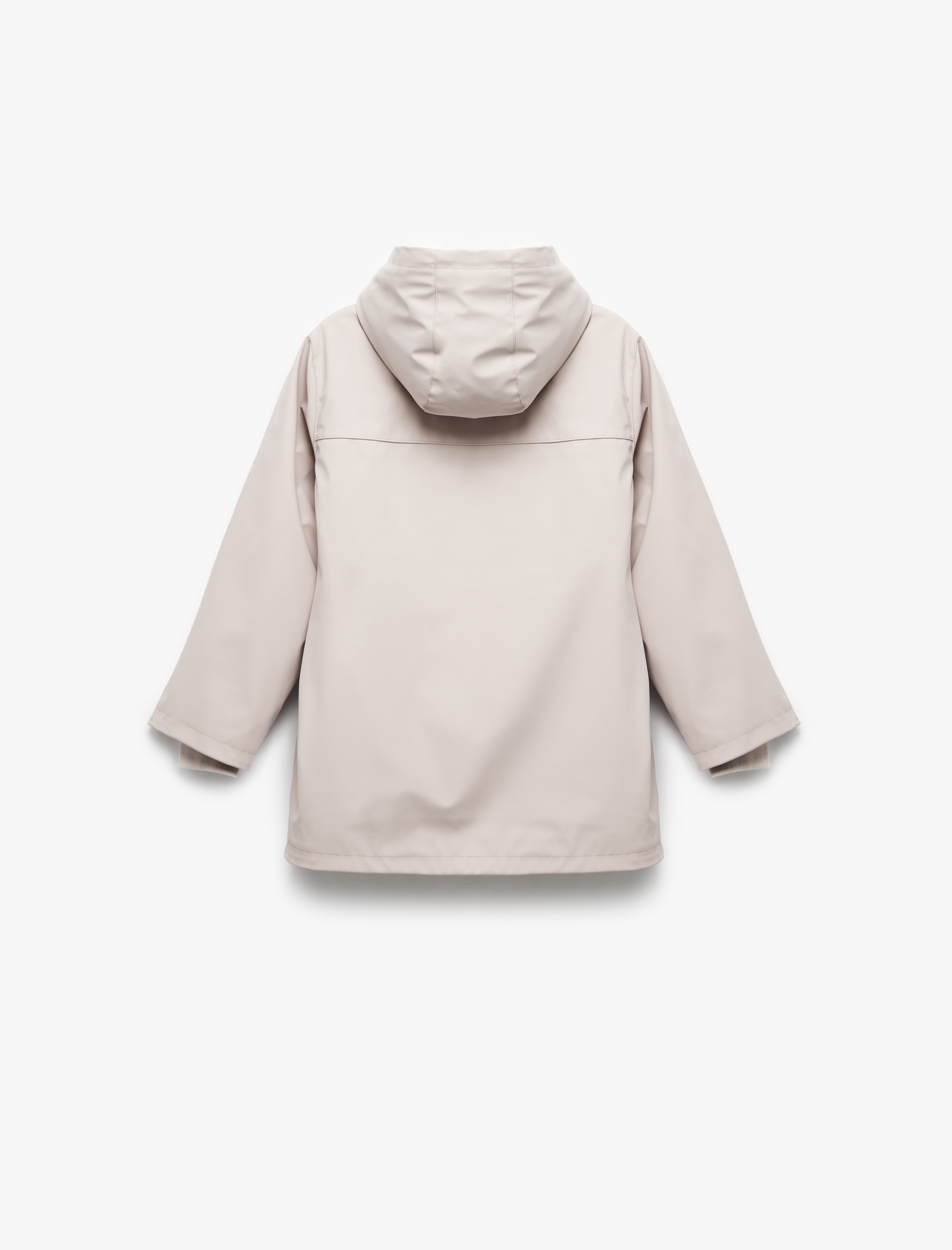  Kız Çocuk Kapşonlu Peluş Detaylı Kapaklı Cepli Uzun Kollu Mont