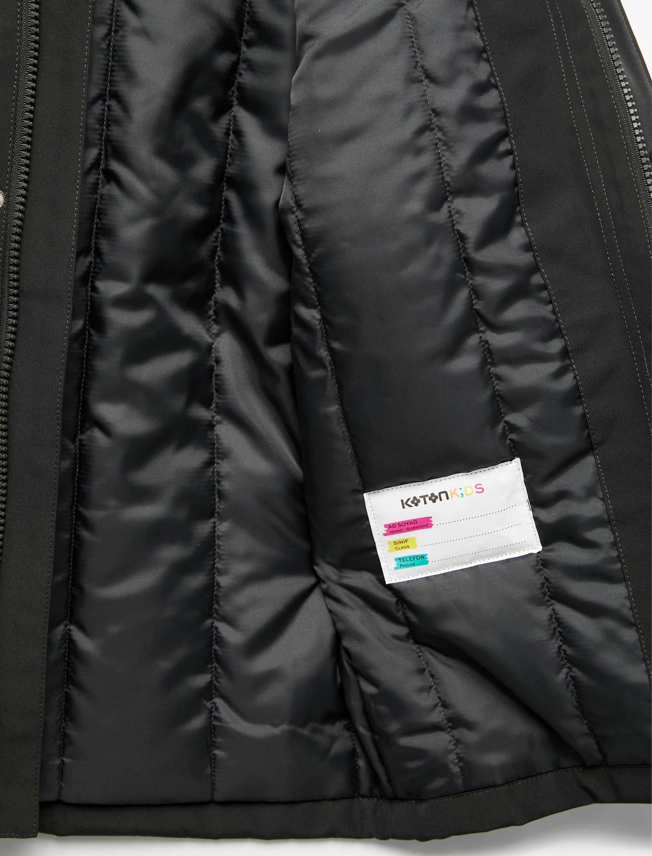  Erkek Çocuk Uzun Kollu Fermuarlı Kapaklı Cepli Kapşonlu Şişme Mont