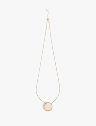 Çelik Karışımlı Geometrik Charm Detaylı Kolye