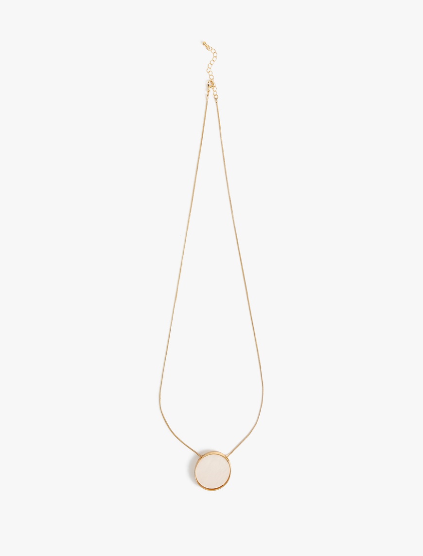  Kadın Çelik Karışımlı Geometrik Charm Detaylı Kolye