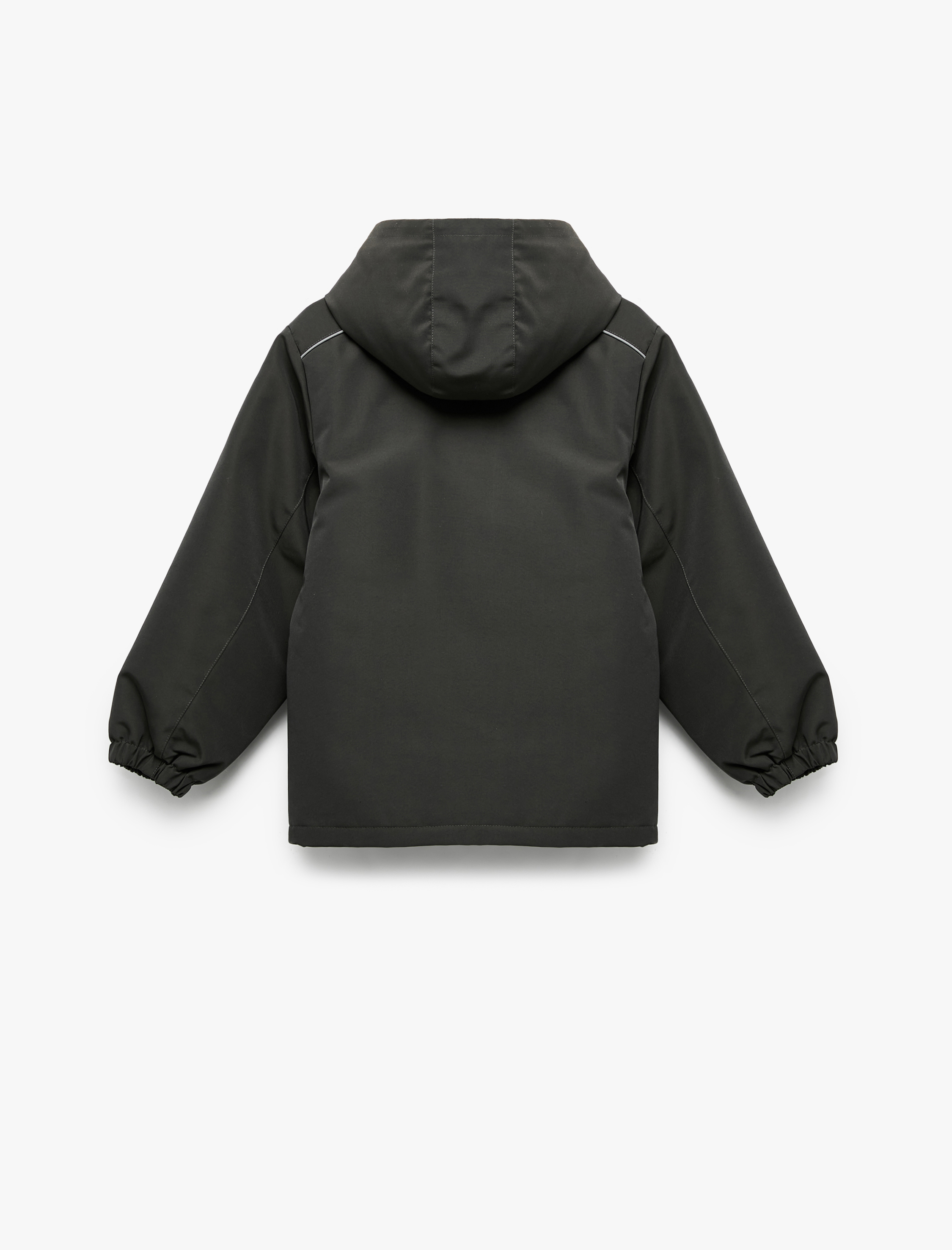  Erkek Çocuk Uzun Kollu Fermuarlı Kapaklı Cepli Kapşonlu Şişme Mont