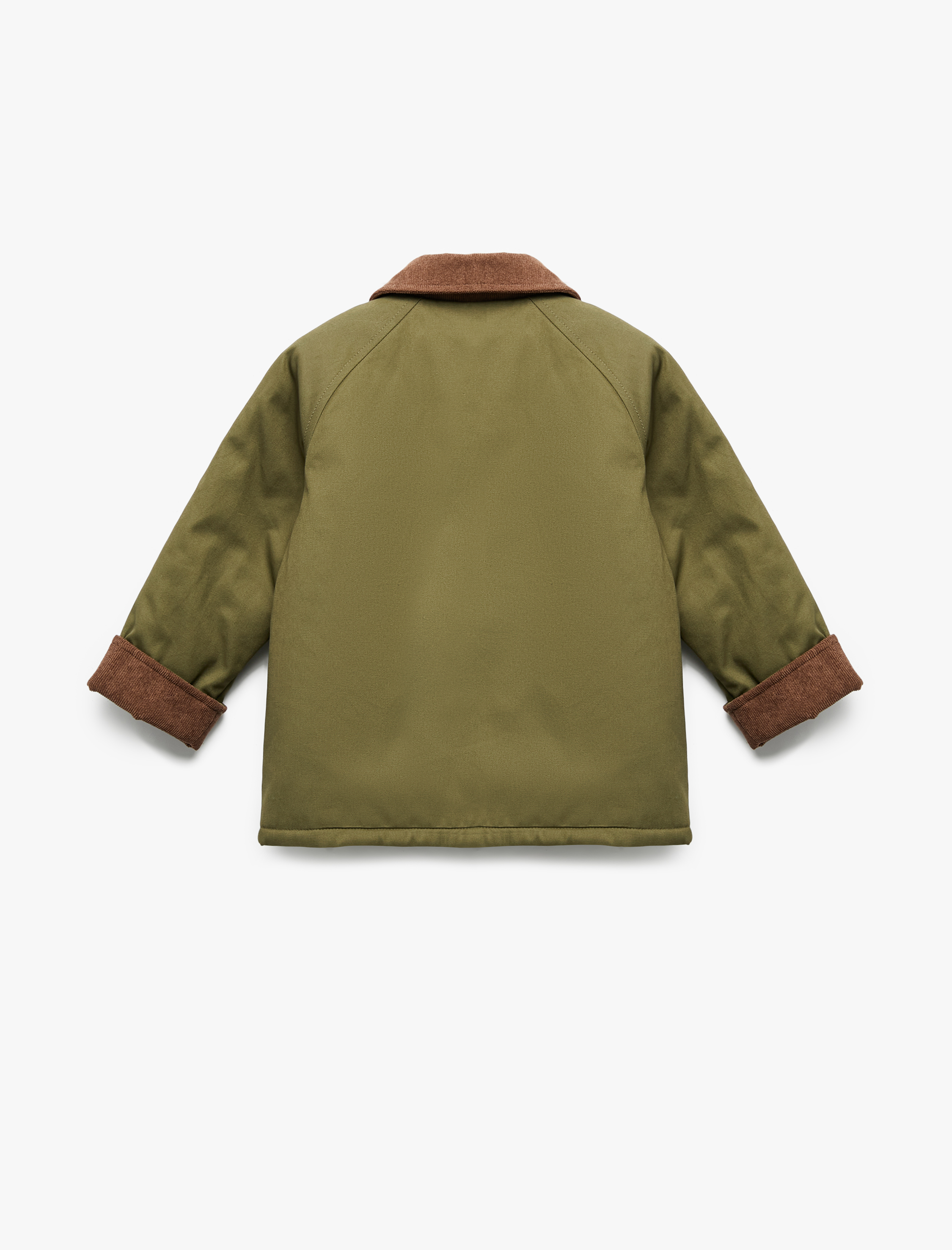 Kız Bebek Pamuklu Uzun Kollu Cepli Peluş Astarlı Gömlek Yaka Ceket