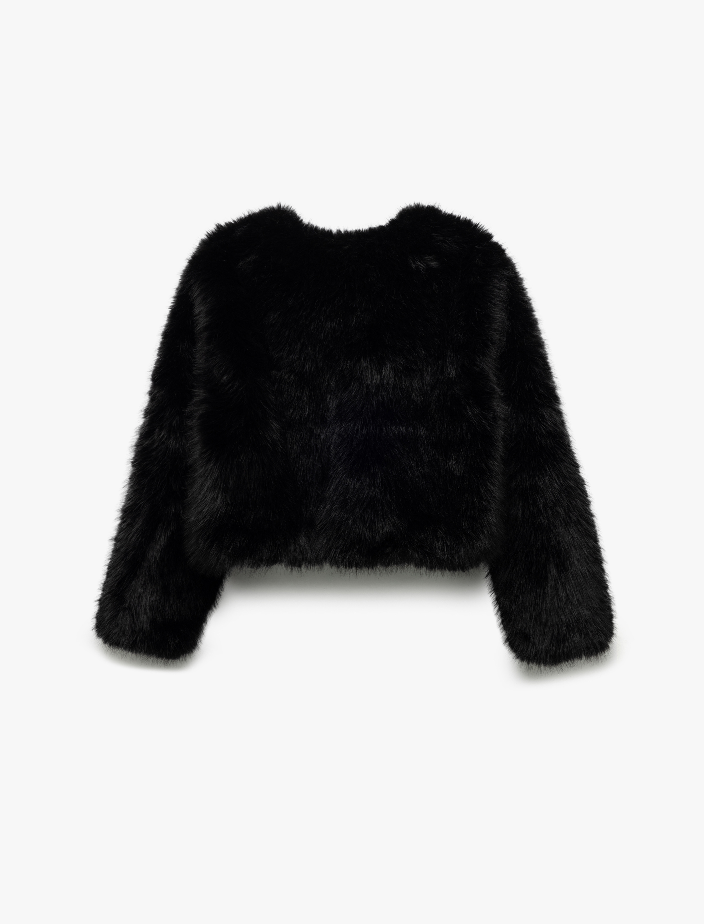   Suni Kürk Mont Crop Uzun Kollu Bisiklet Yaka