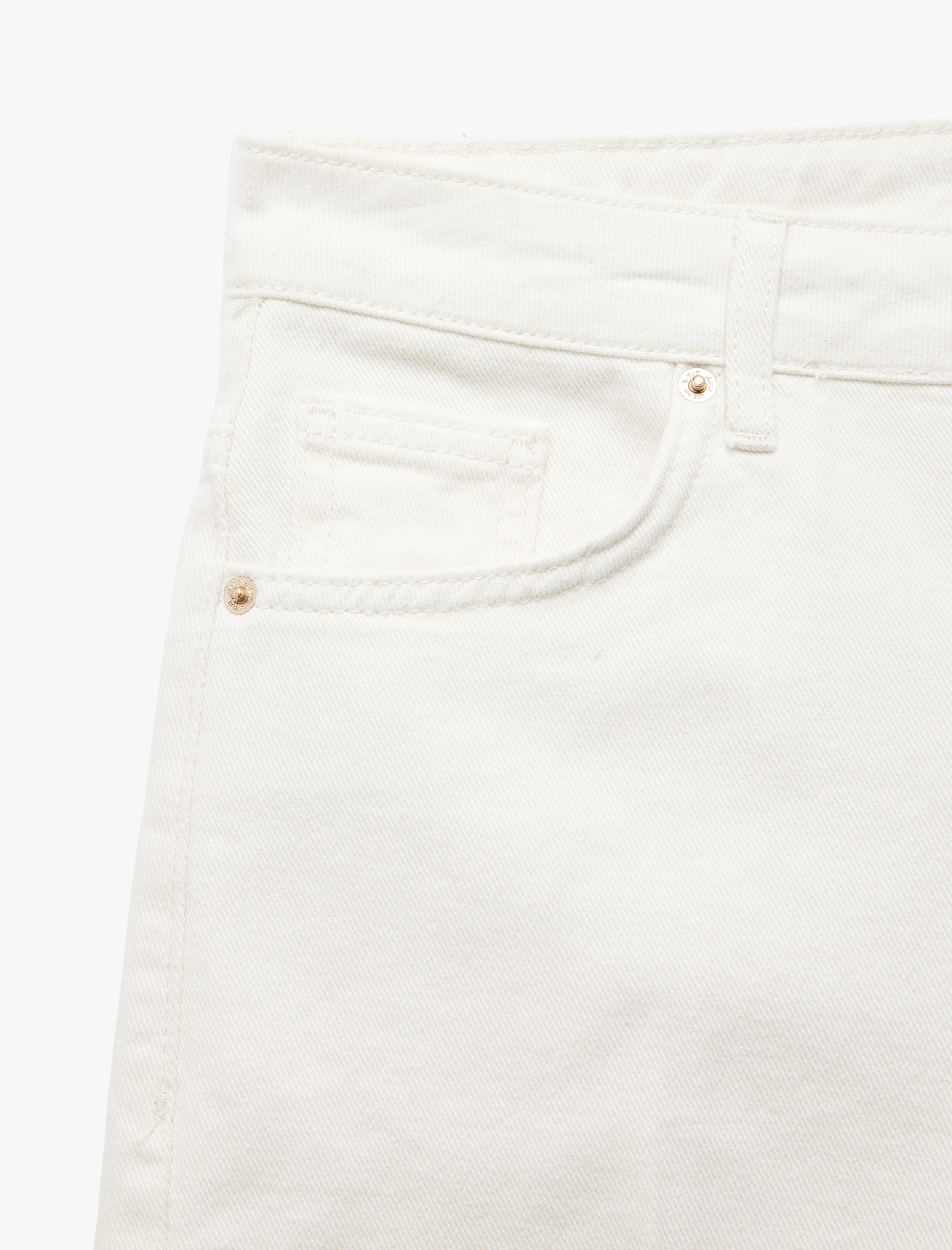   Koton X İnji - Normal Bel Pamuklu Düz Paça Denim Şort - Straight Fit Jean