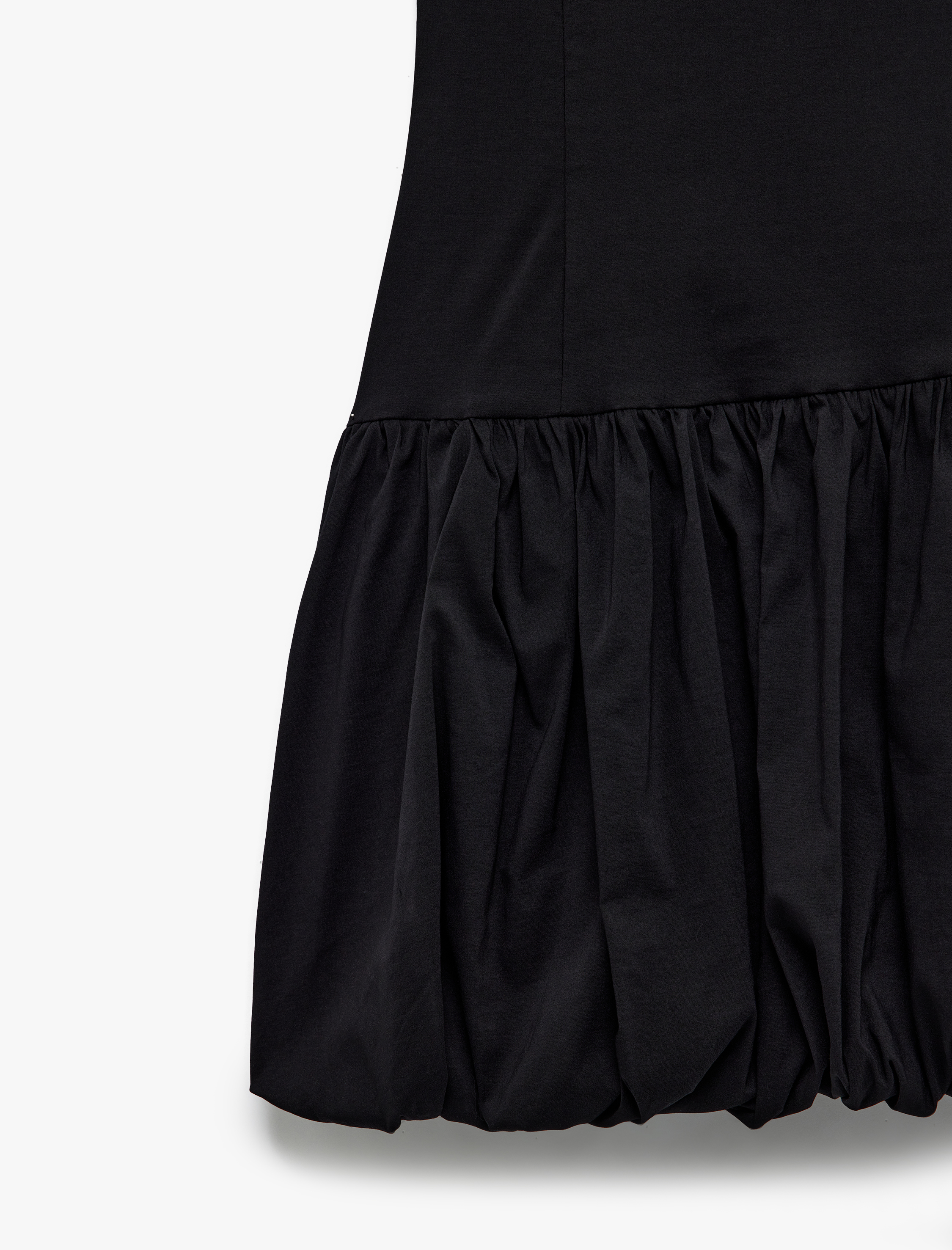   U Yaka Slim Fit Kolsuz Mini Balon Elbise