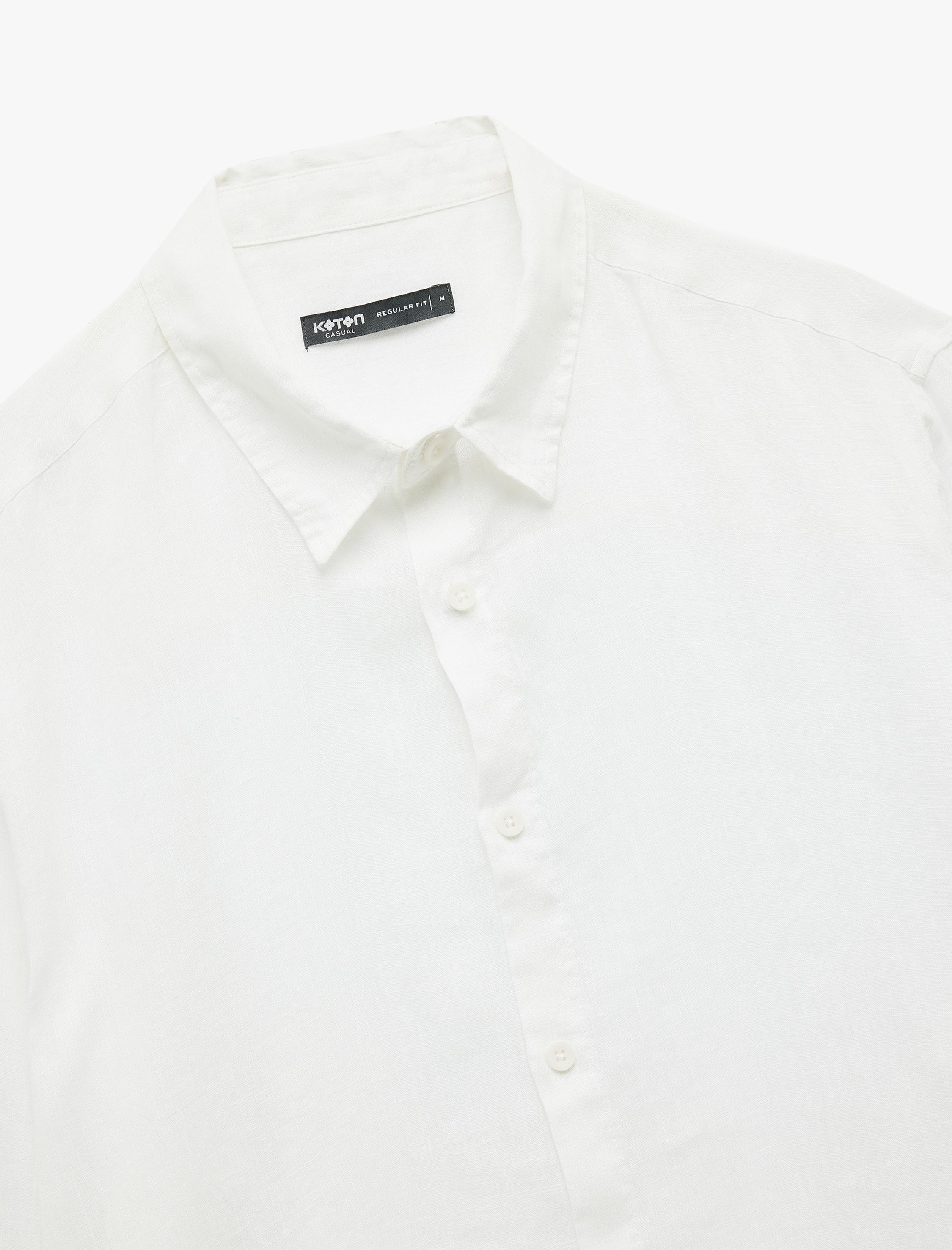   Klasik Yaka Regular Fit Uzun Kollu Keten Gömlek