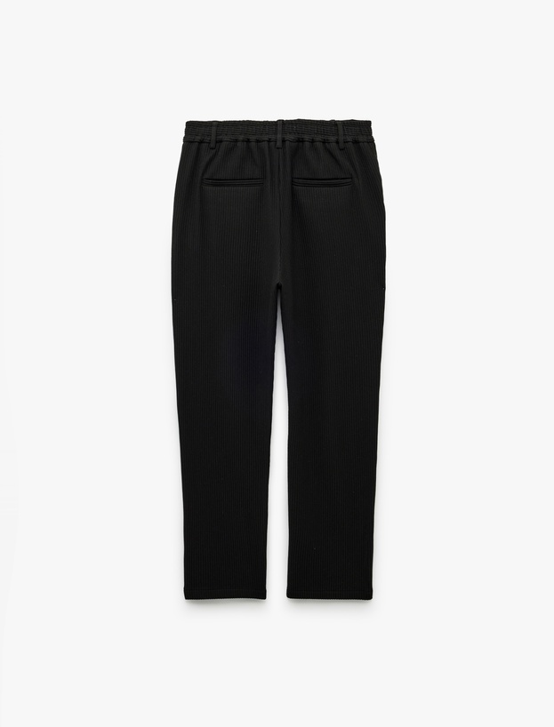 Normal Bel Cep Detaylı Düğmeli Fitilli Chino Pantolon_4
