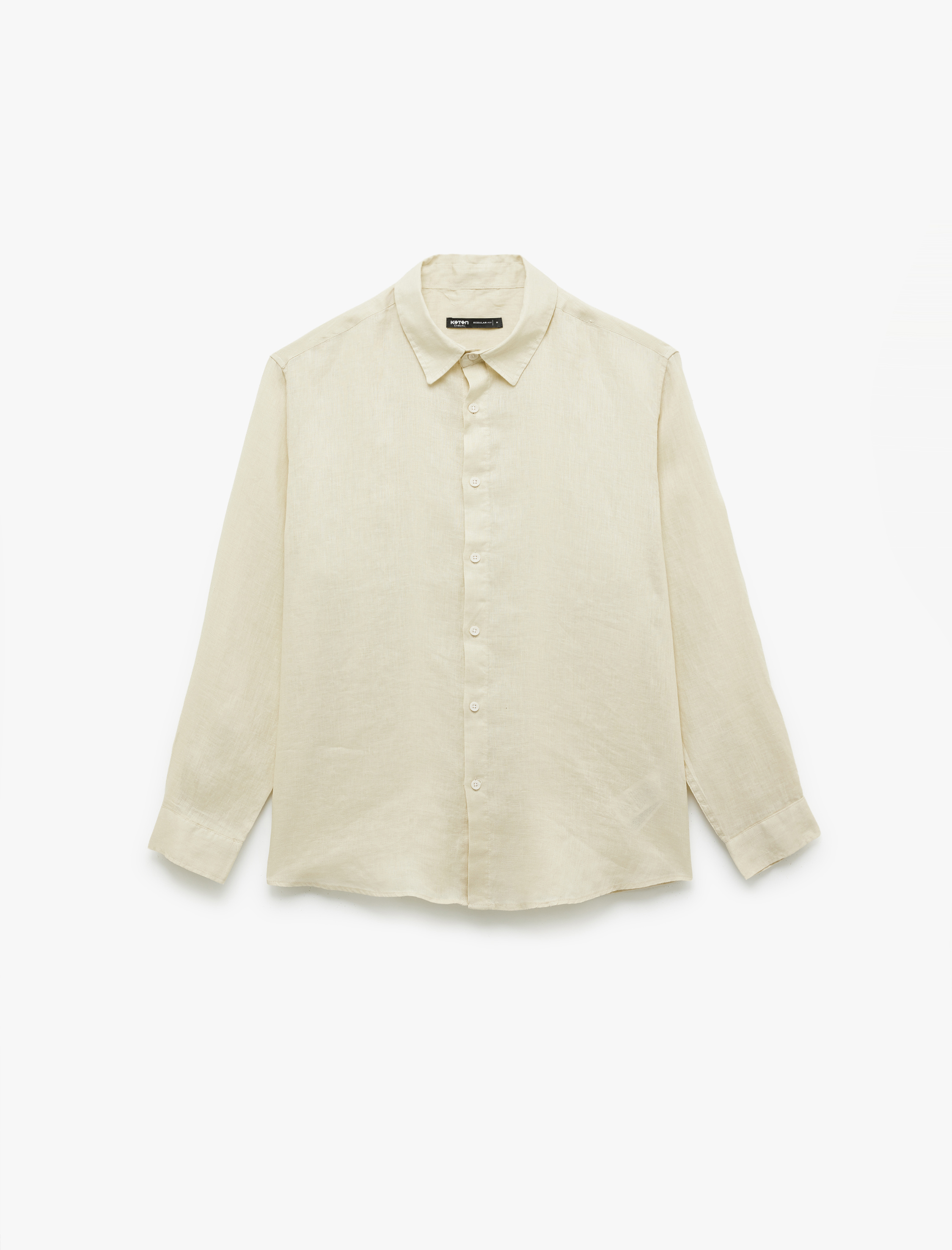   Klasik Yaka Regular Fit Uzun Kollu Keten Gömlek