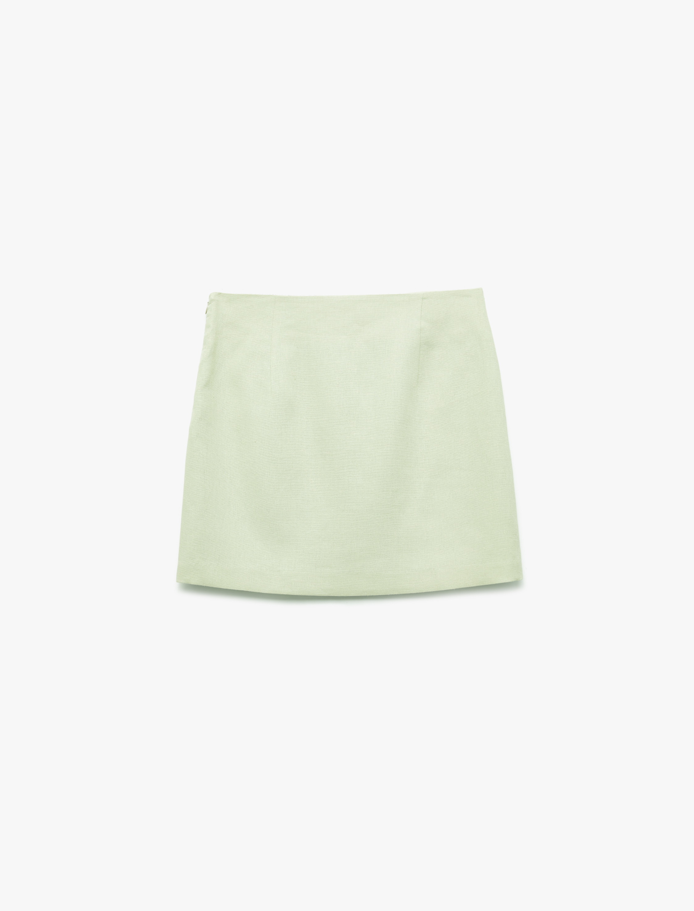   Standart Bel Astarlı Keten Mini Etek