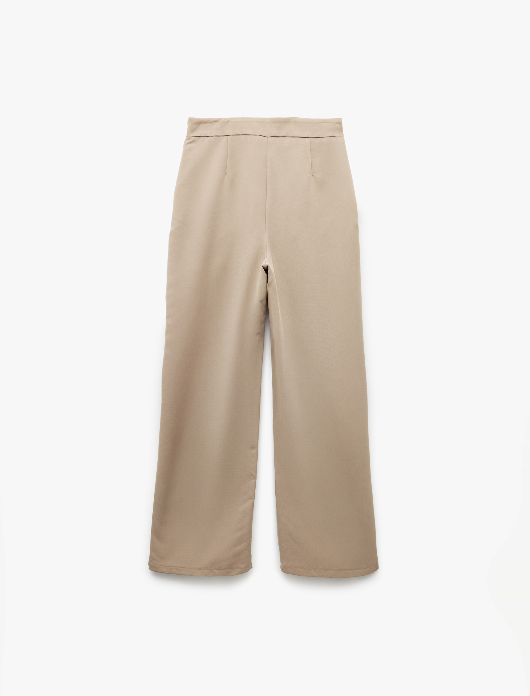   Rahat Kesim Cepli Pile Detaylı Modal Kumaş Karışımlı Palazzo Pantolon