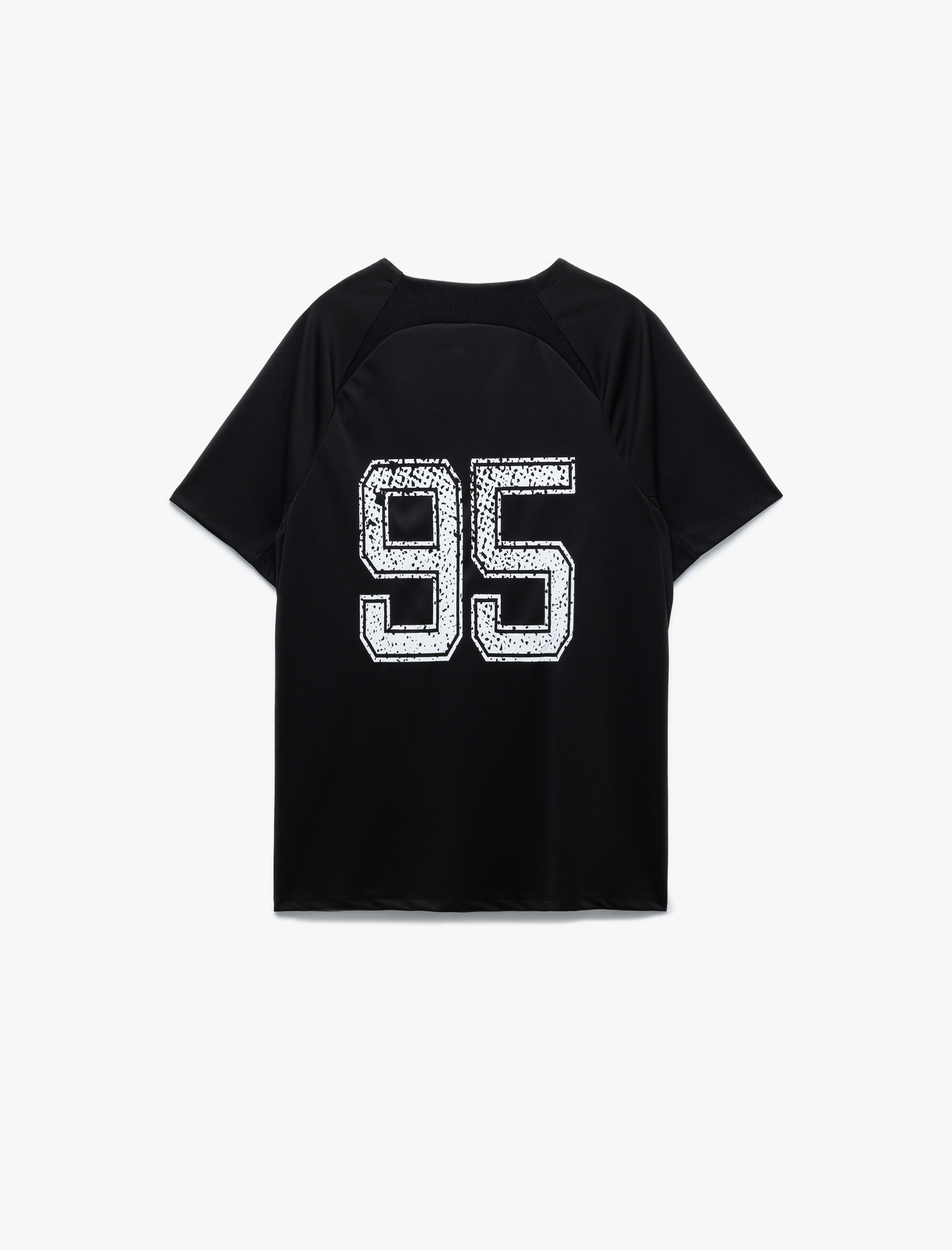   Kısa Kollu U Yaka Regular Fit Dikiş Detaylı Arkası Baskılı Spor Tişört