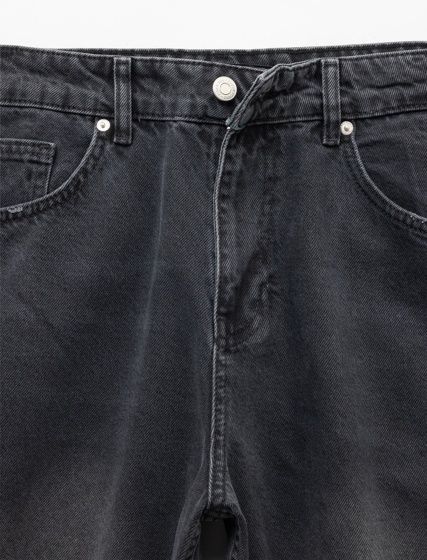   Pamuklu Cep Detaylı Bol Baggy Jean Pantolon