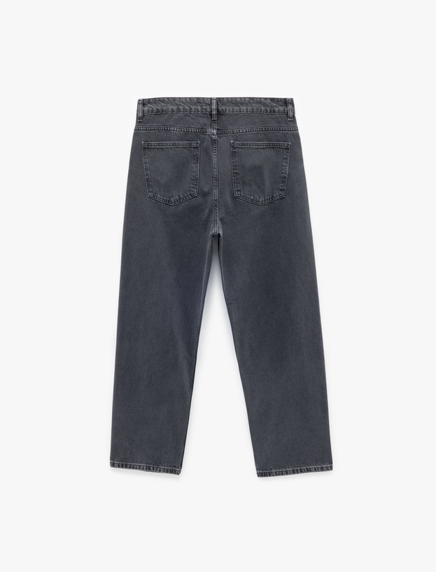 Pamuklu Cep Detaylı Bol Baggy Jean Pantolon_1