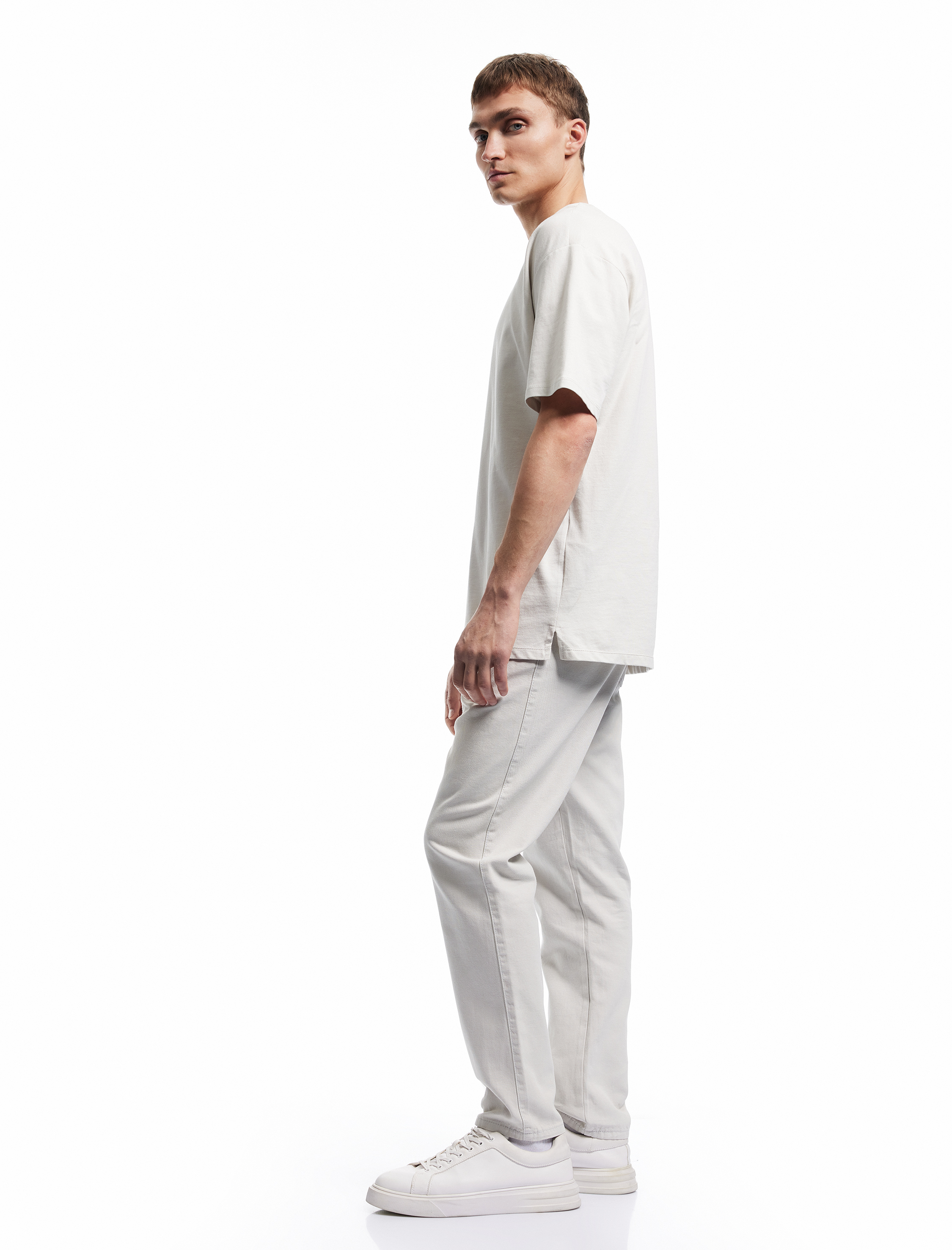   Pamuklu Cep Detaylı Rahat Kesim Beli Bağcıklı Kanvas Pantolon