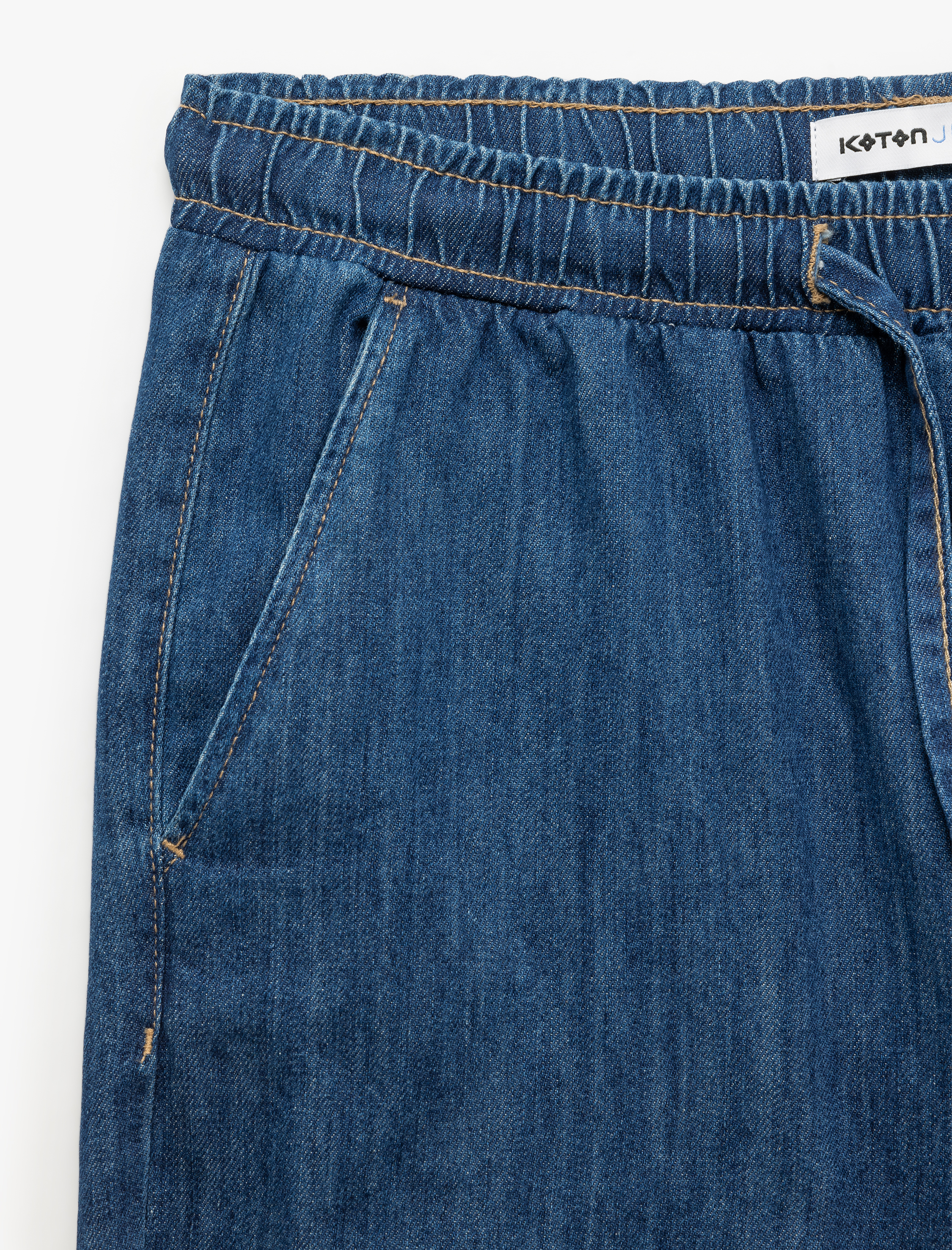   Beli Bağcıklı Cep Detaylı Bermuda Oversize Jean Şort