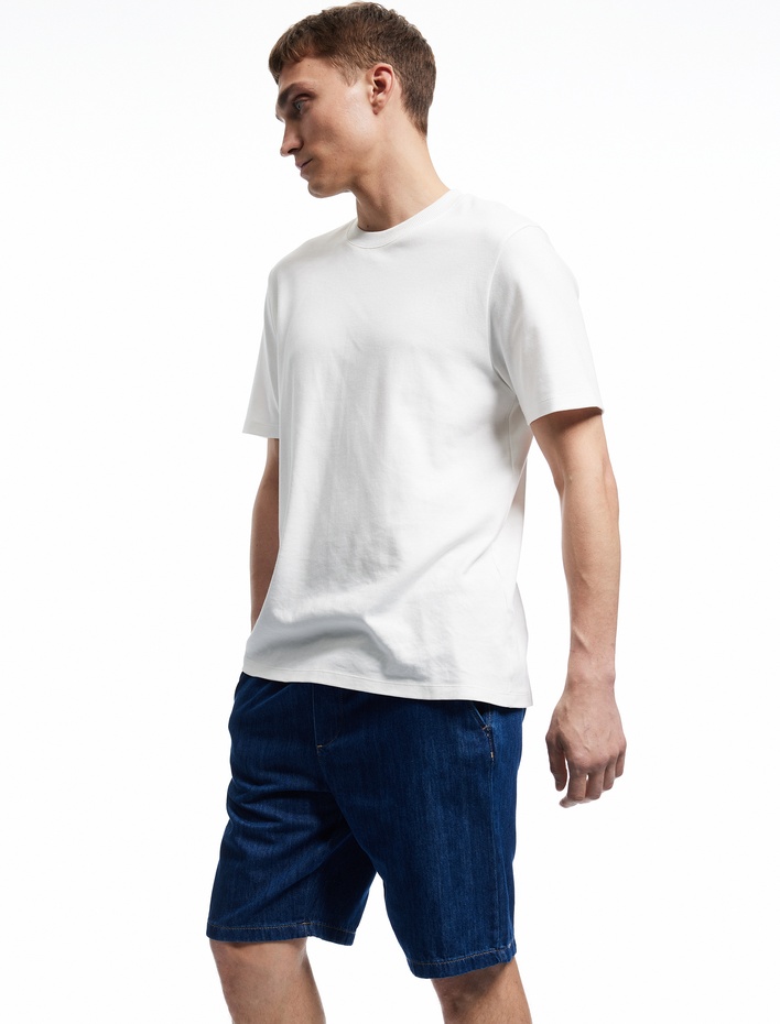  Beli Bağcıklı Cep Detaylı Bermuda Oversize Jean Şort