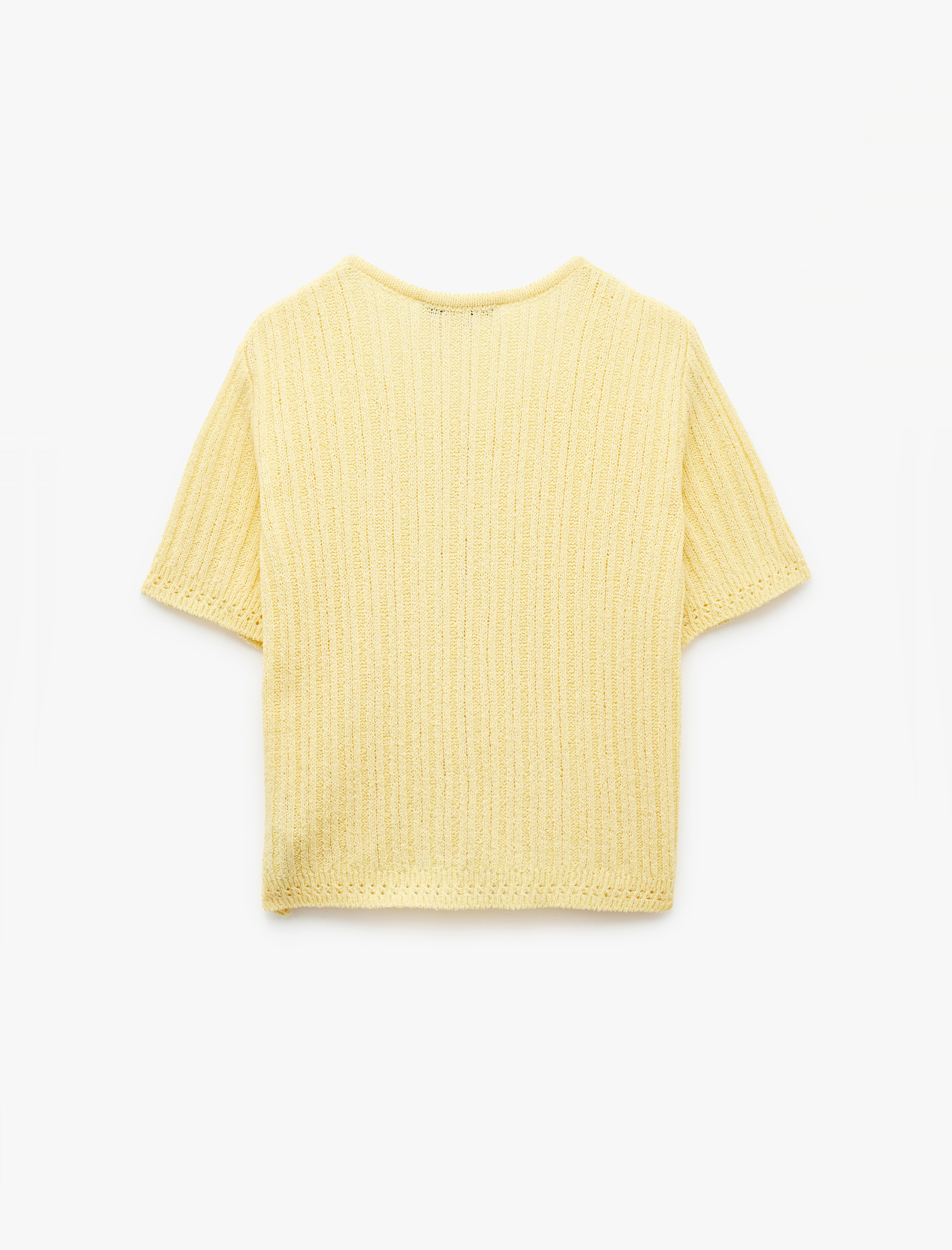   Kısa Kollu Bisiklet Yaka Bağlamalı Fiyonk Detaylı Triko Hırka