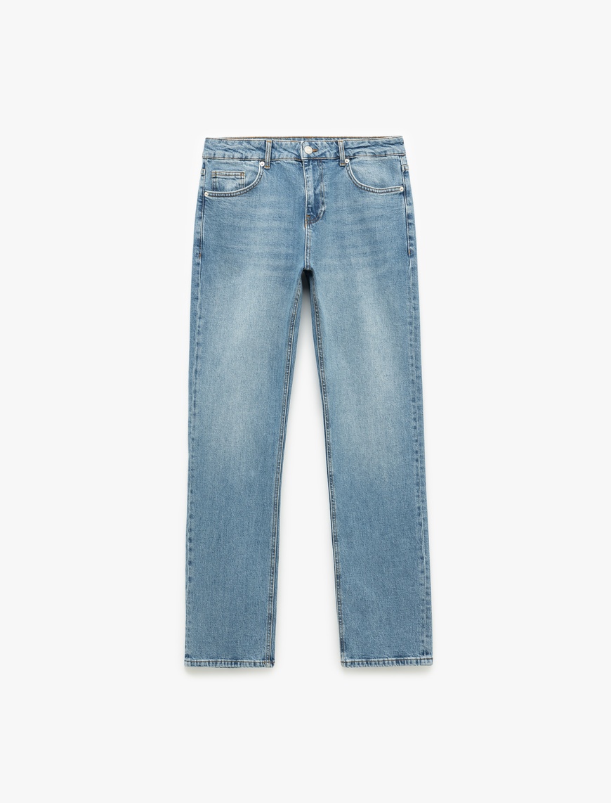   Normal Bel Cepli Straight Fit Jean Pantolon - Mark Jean