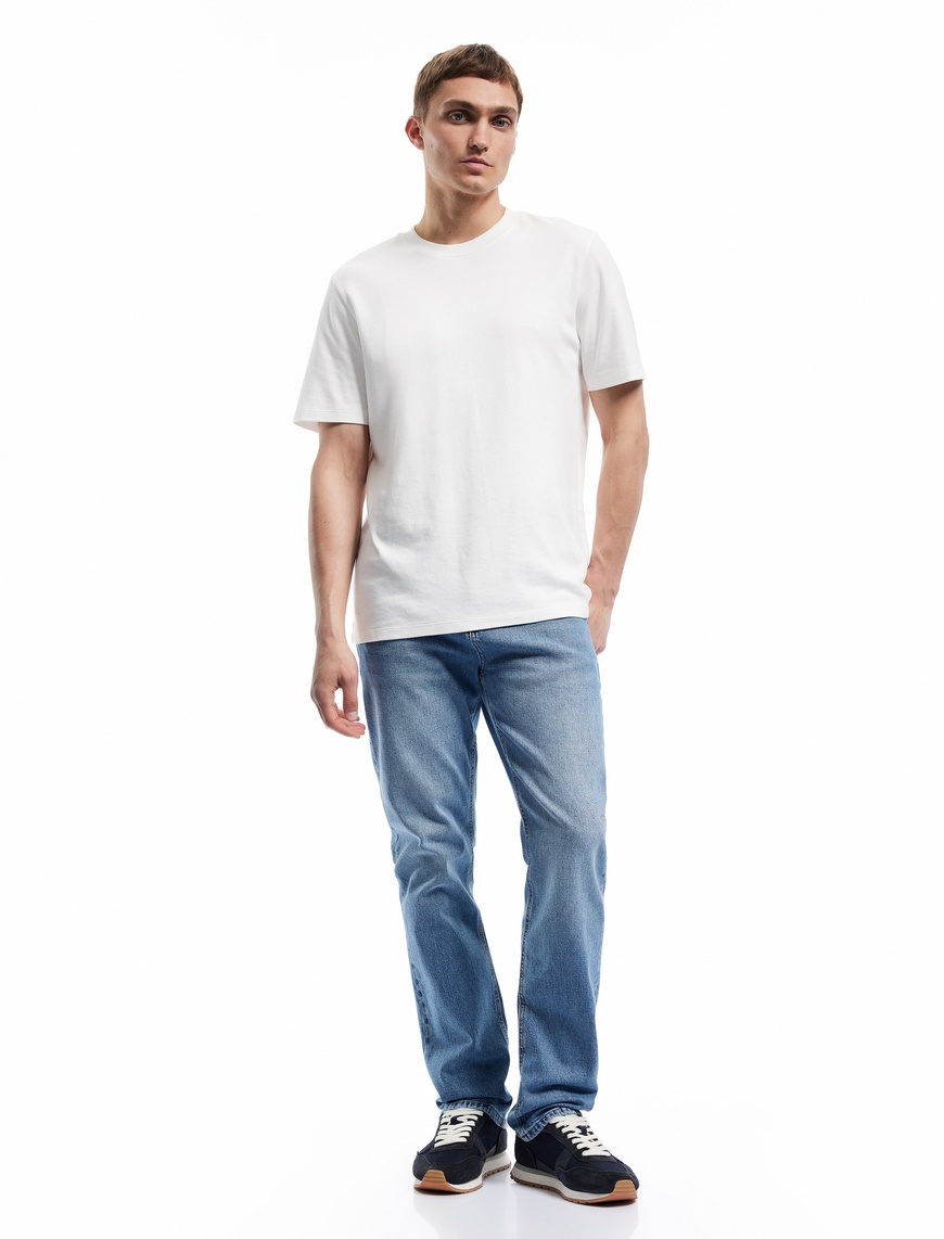   Normal Bel Cepli Straight Fit Jean Pantolon - Mark Jean