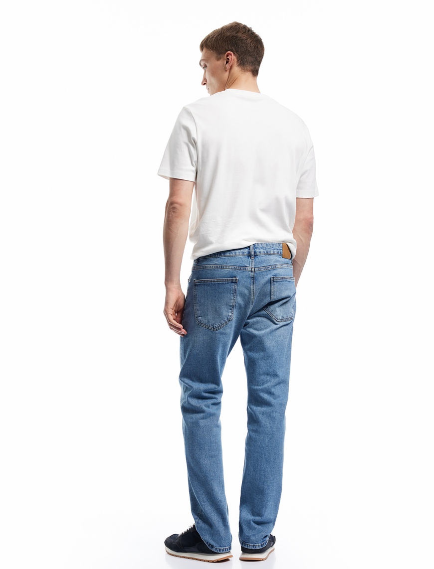   Normal Bel Cepli Straight Fit Jean Pantolon - Mark Jean