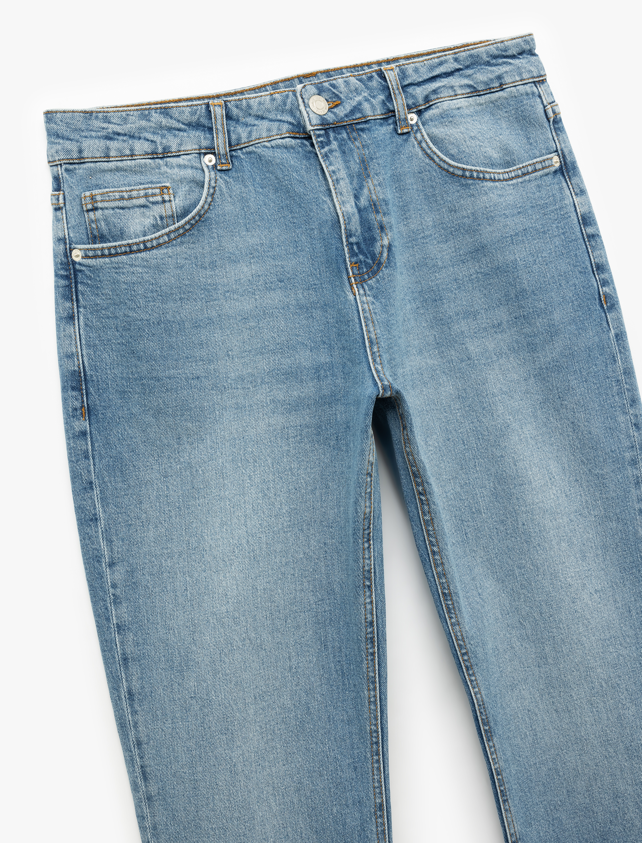   Normal Bel Cepli Straight Fit Jean Pantolon - Mark Jean