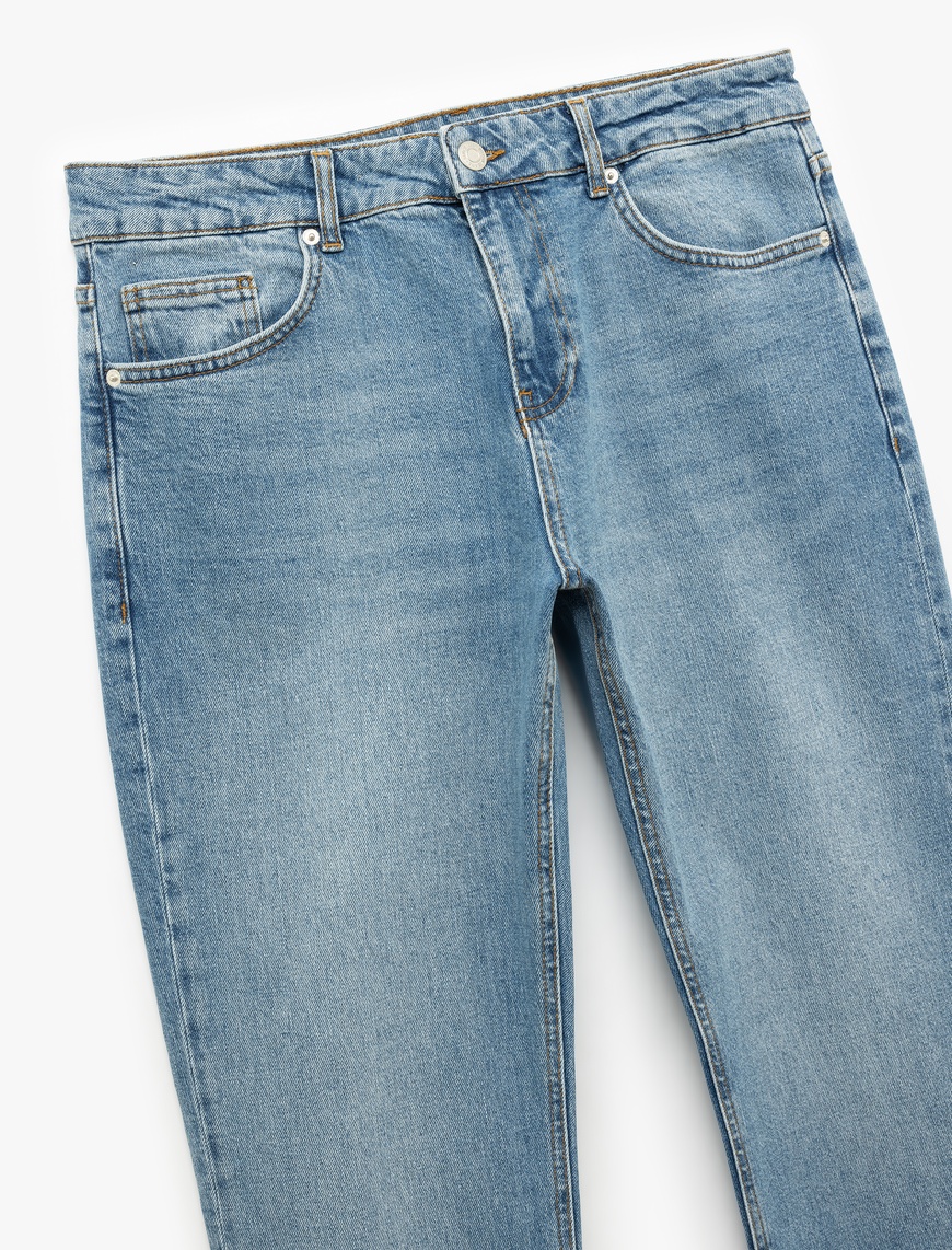   Normal Bel Cepli Straight Fit Jean Pantolon - Mark Jean