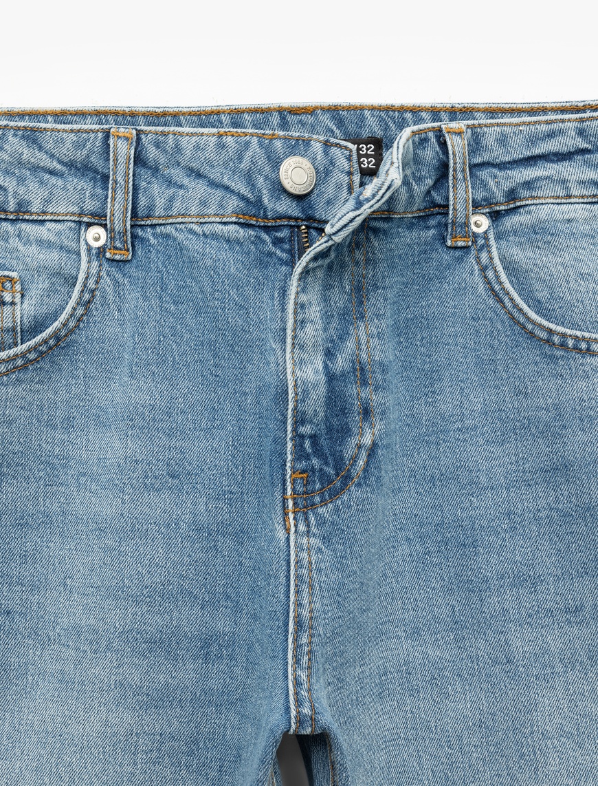   Normal Bel Cepli Straight Fit Jean Pantolon - Mark Jean