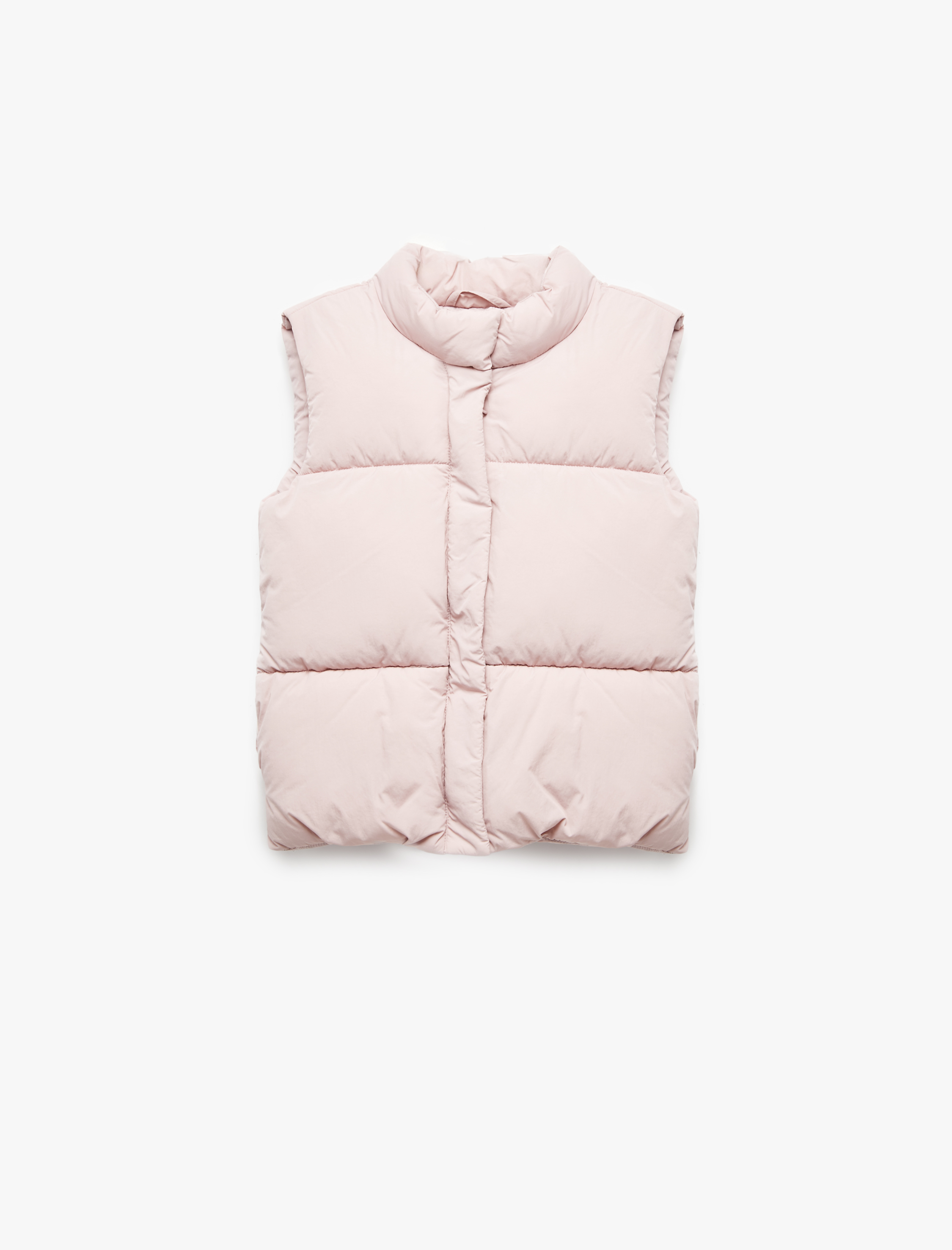  Kız Çocuk Dik Yaka Fermuarlı Kolsuz Şişme Yelek