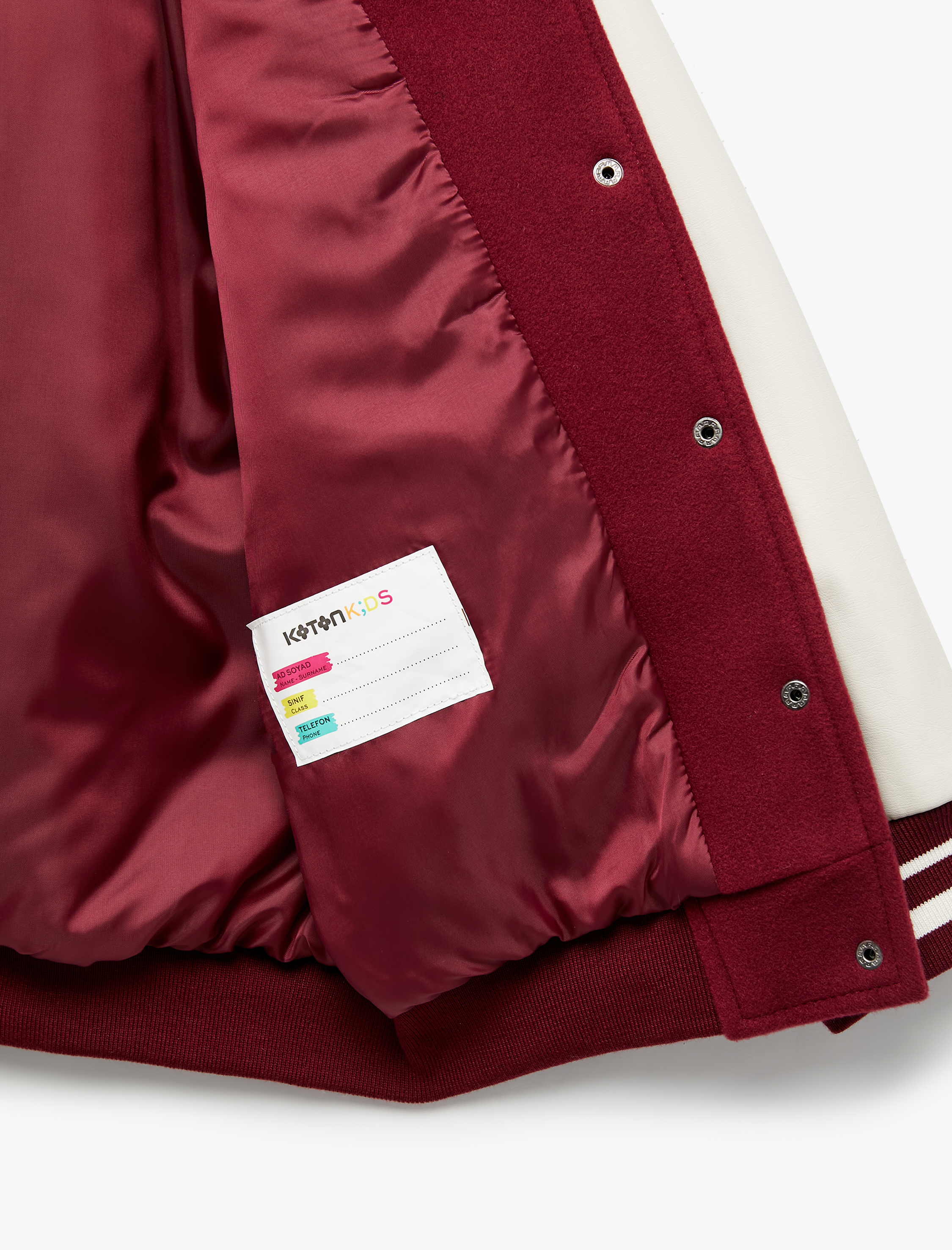  Kız Çocuk Kurdele İşlemeli Uzun Kollu Bomber Kolej Ceket