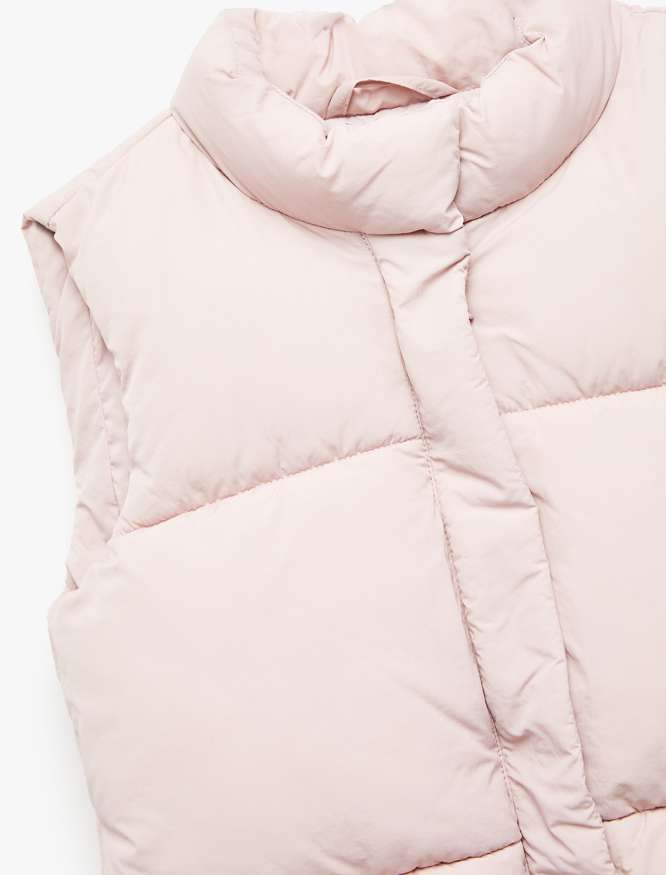  Kız Çocuk Dik Yaka Fermuarlı Kolsuz Şişme Yelek