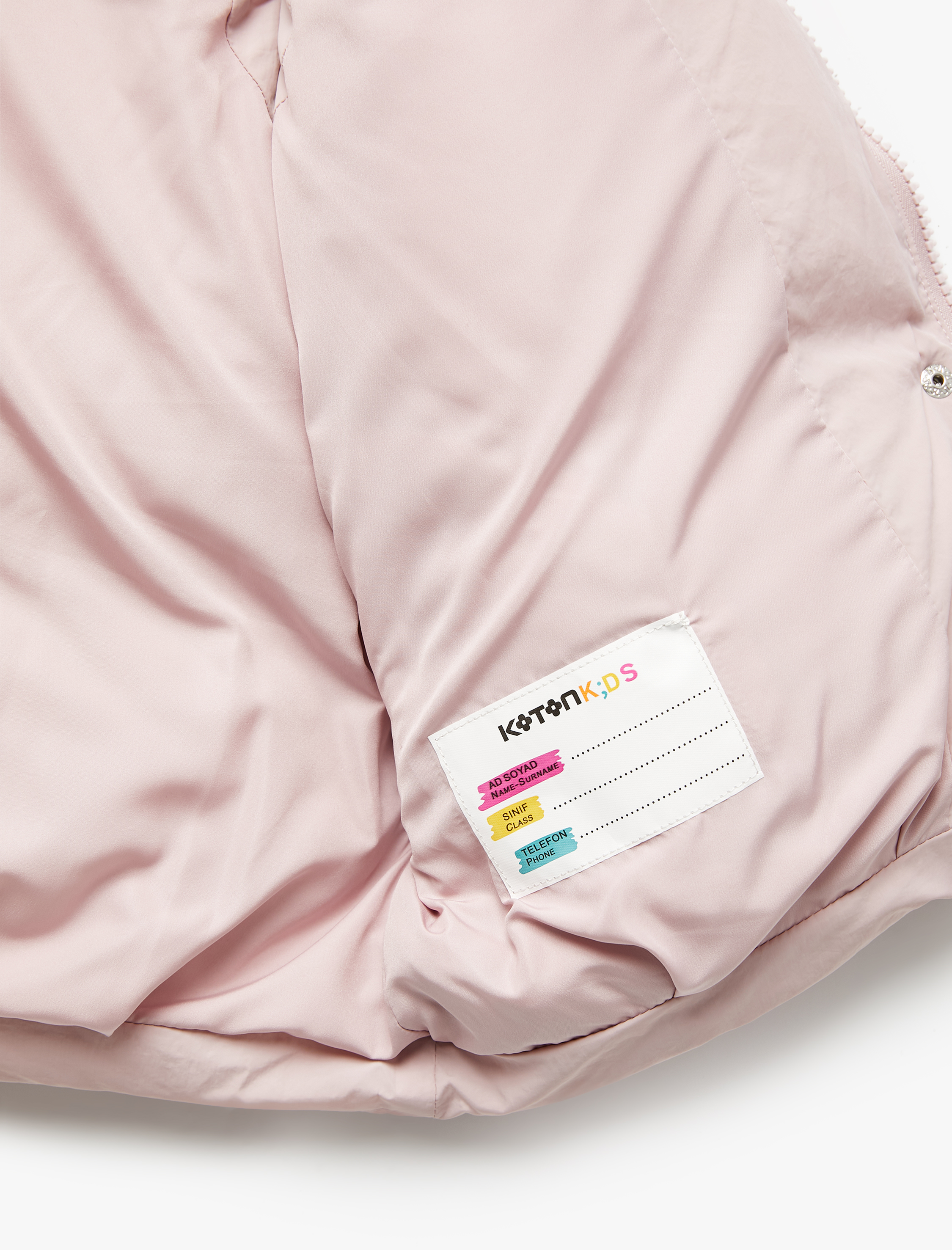  Kız Çocuk Dik Yaka Fermuarlı Kolsuz Şişme Yelek