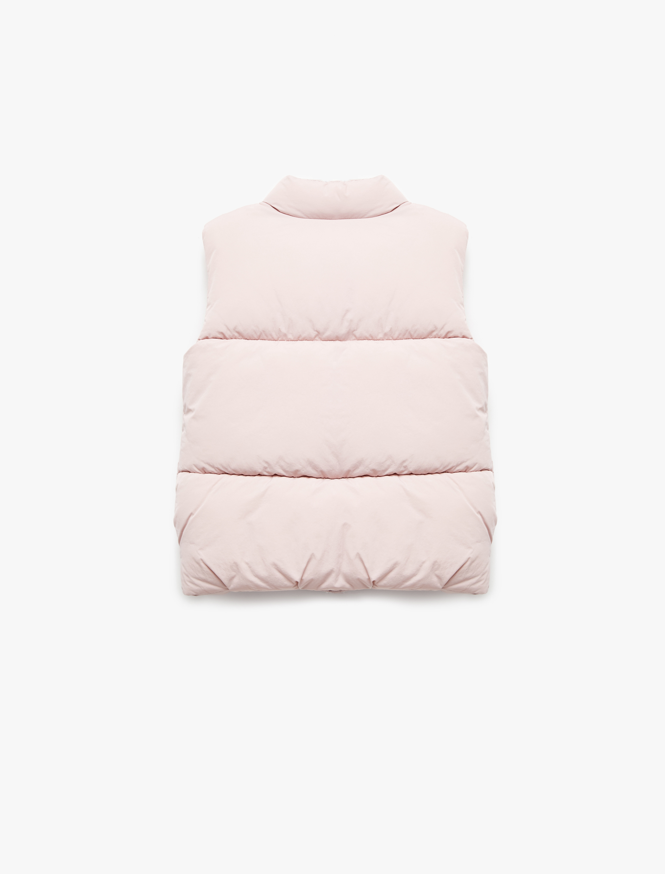  Kız Çocuk Dik Yaka Fermuarlı Kolsuz Şişme Yelek