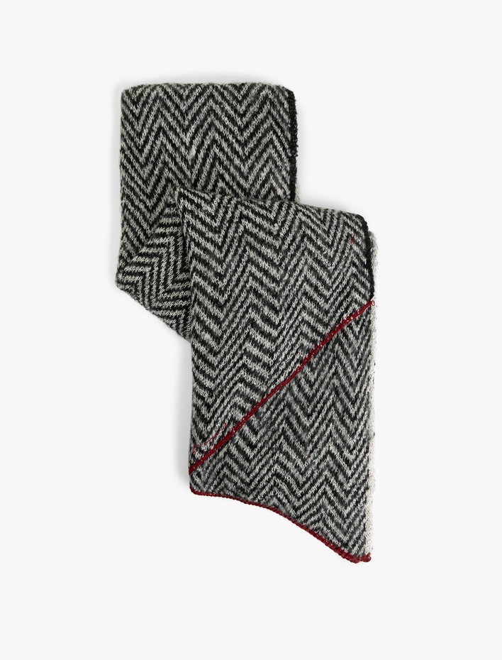 Kadın Balık Sırtı Desenli Uzun Atkı