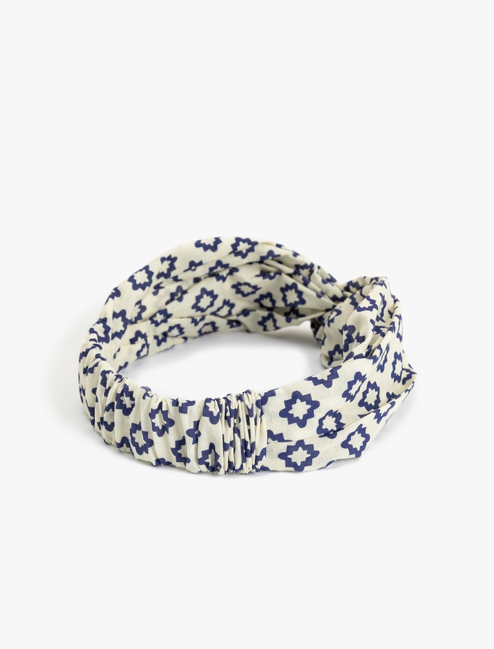 Kadın Saç Bandı Düğüm Detaylı Desenli