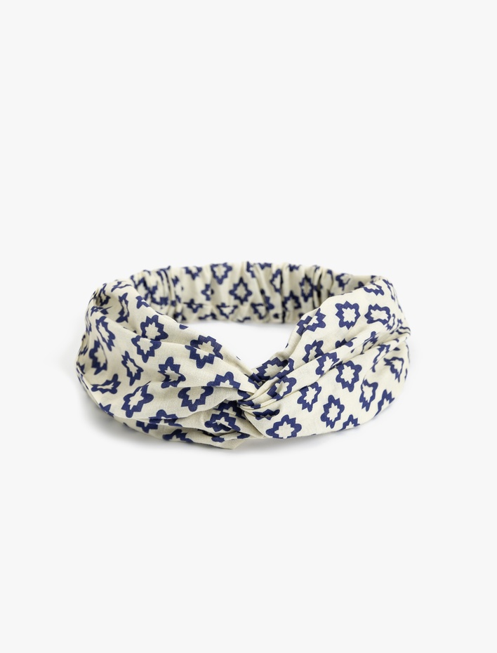 Kadın Saç Bandı Düğüm Detaylı Desenli