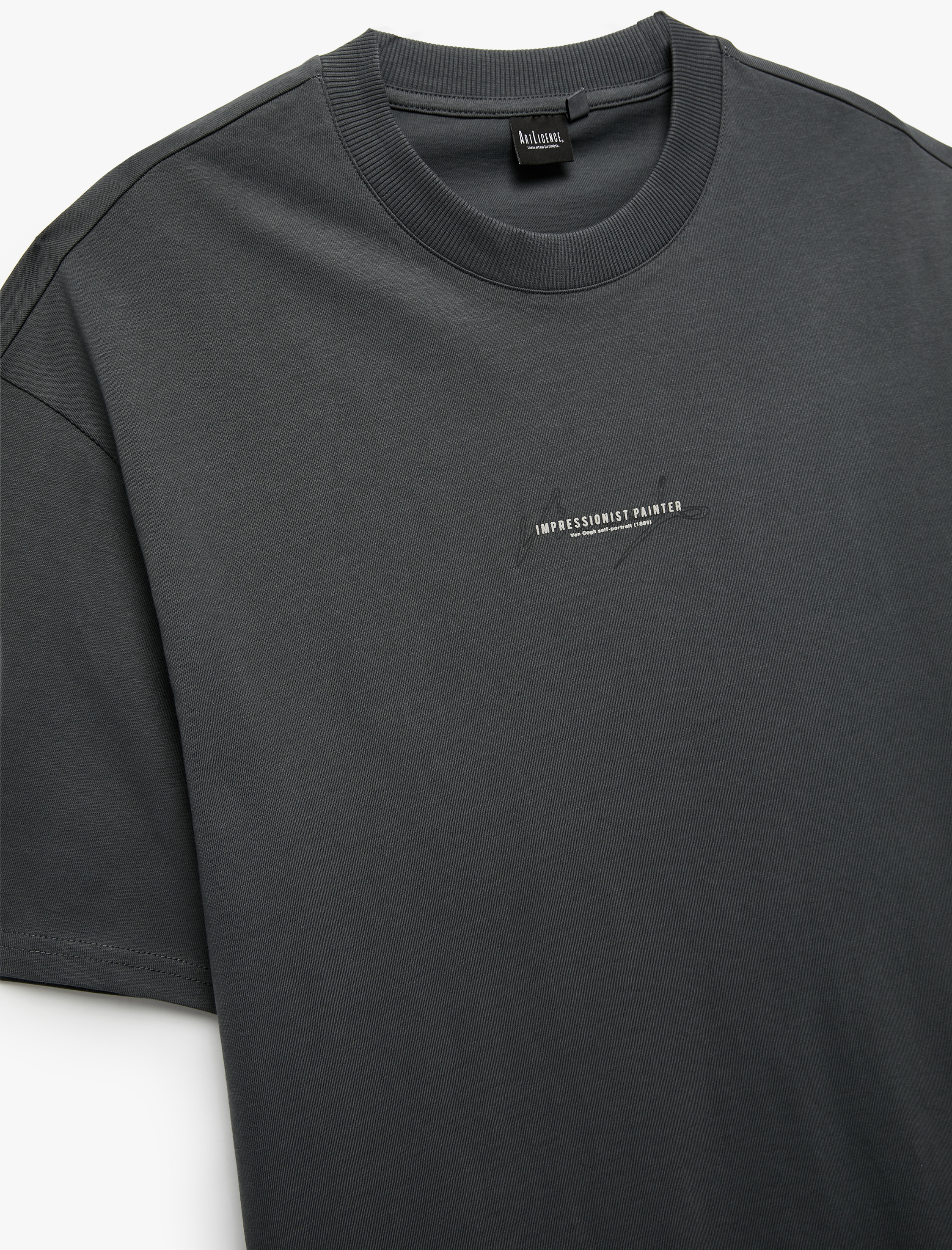   Arkası Baskılı Kısa Kollu Bisiklet Yaka Pamuklu Oversize Lisanslı Van Gogh Tişört