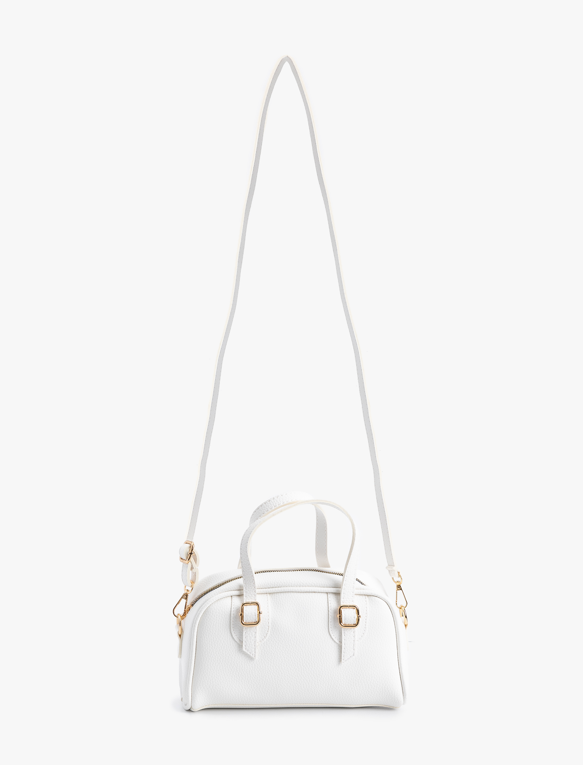  Kadın Suni Deri Fermuarlı Askılı Saplı Omuz Çantası