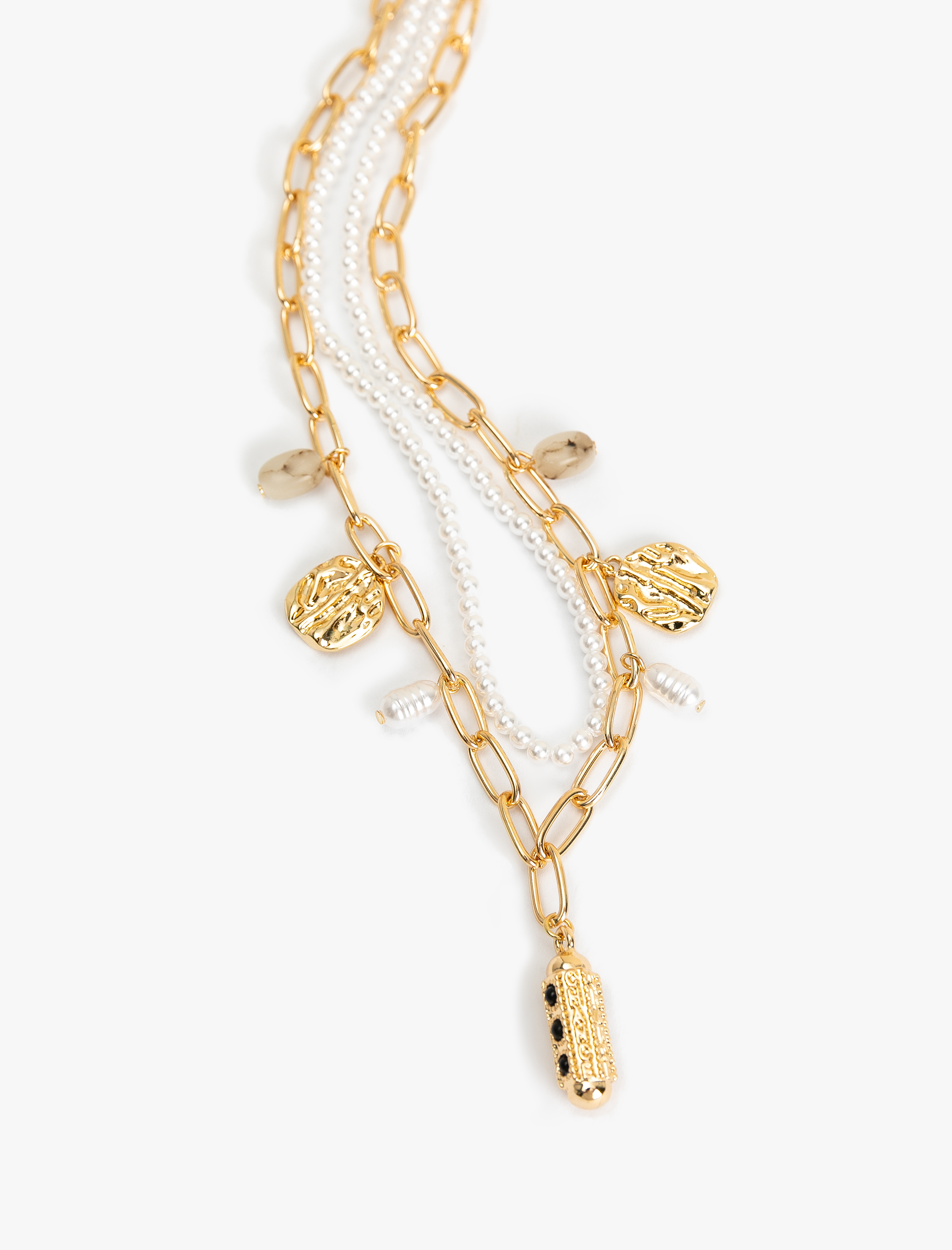  Kadın Çelik Karışımlı İnci Kolye