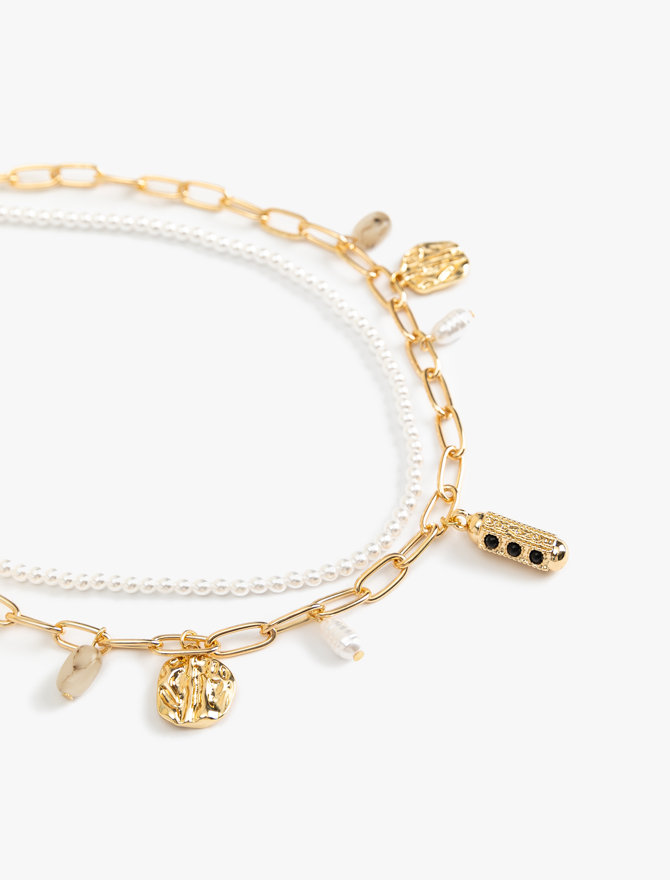  Kadın Çelik Karışımlı İnci Kolye