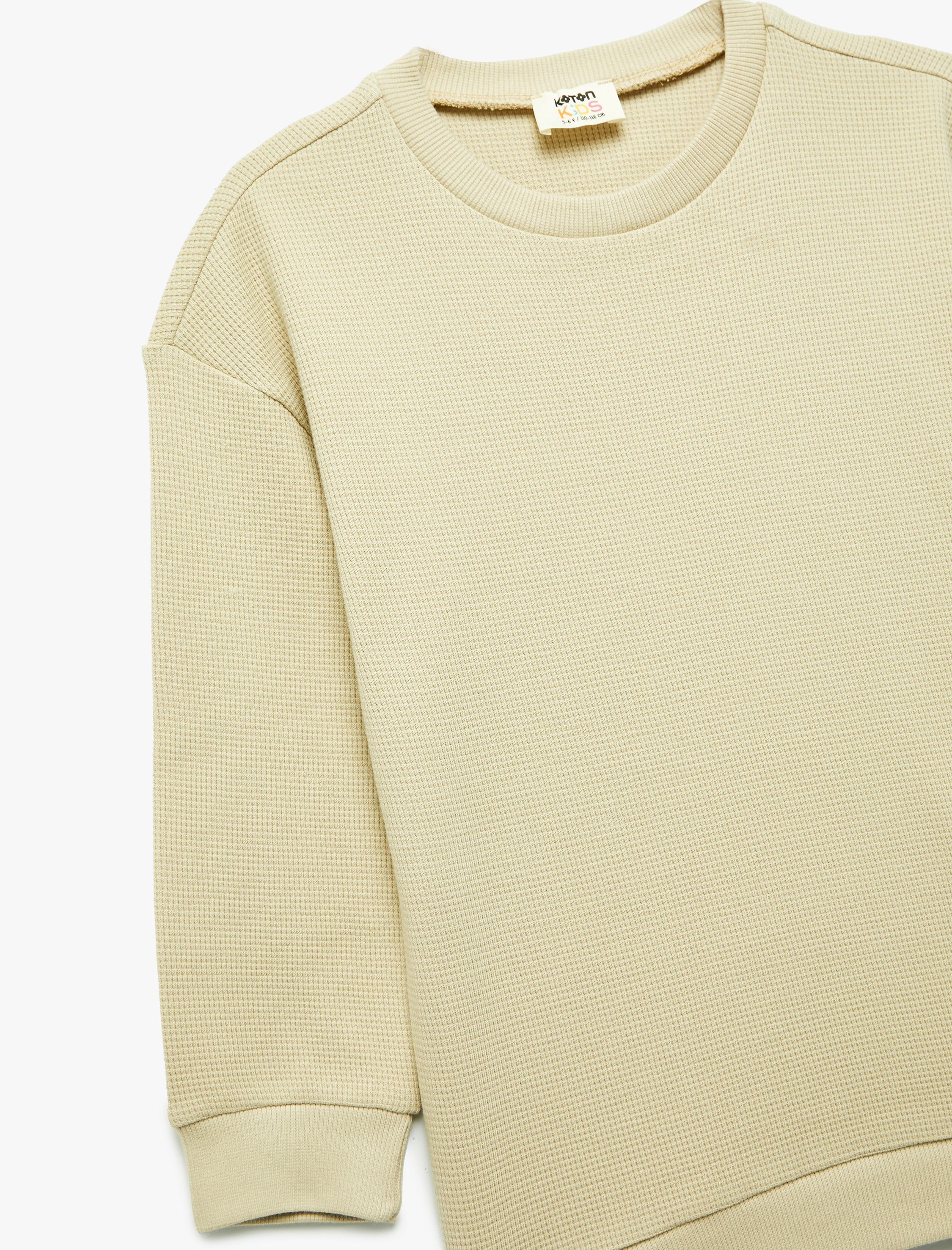  Erkek Çocuk Pamuklu Uzun Kollu Bisiklet Yaka Oversize Basic Sweatshirt