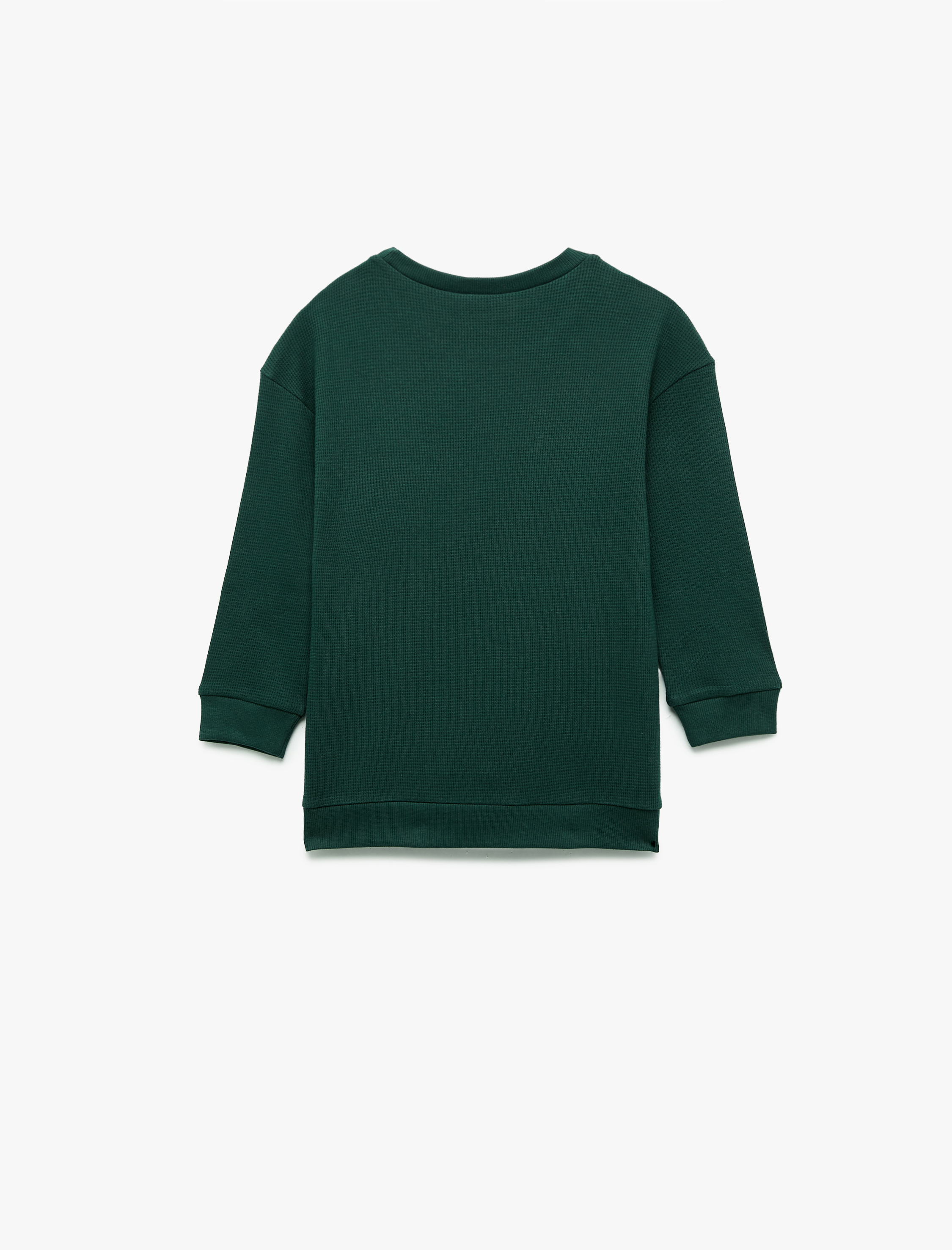  Erkek Çocuk Pamuklu Uzun Kollu Bisiklet Yaka Oversize Basic Sweatshirt