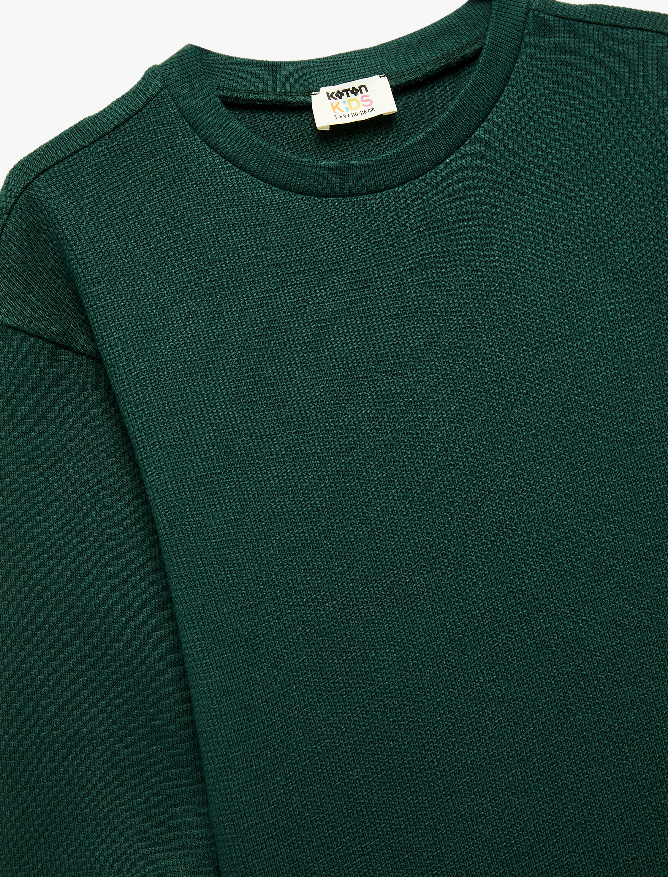  Erkek Çocuk Pamuklu Uzun Kollu Bisiklet Yaka Oversize Basic Sweatshirt