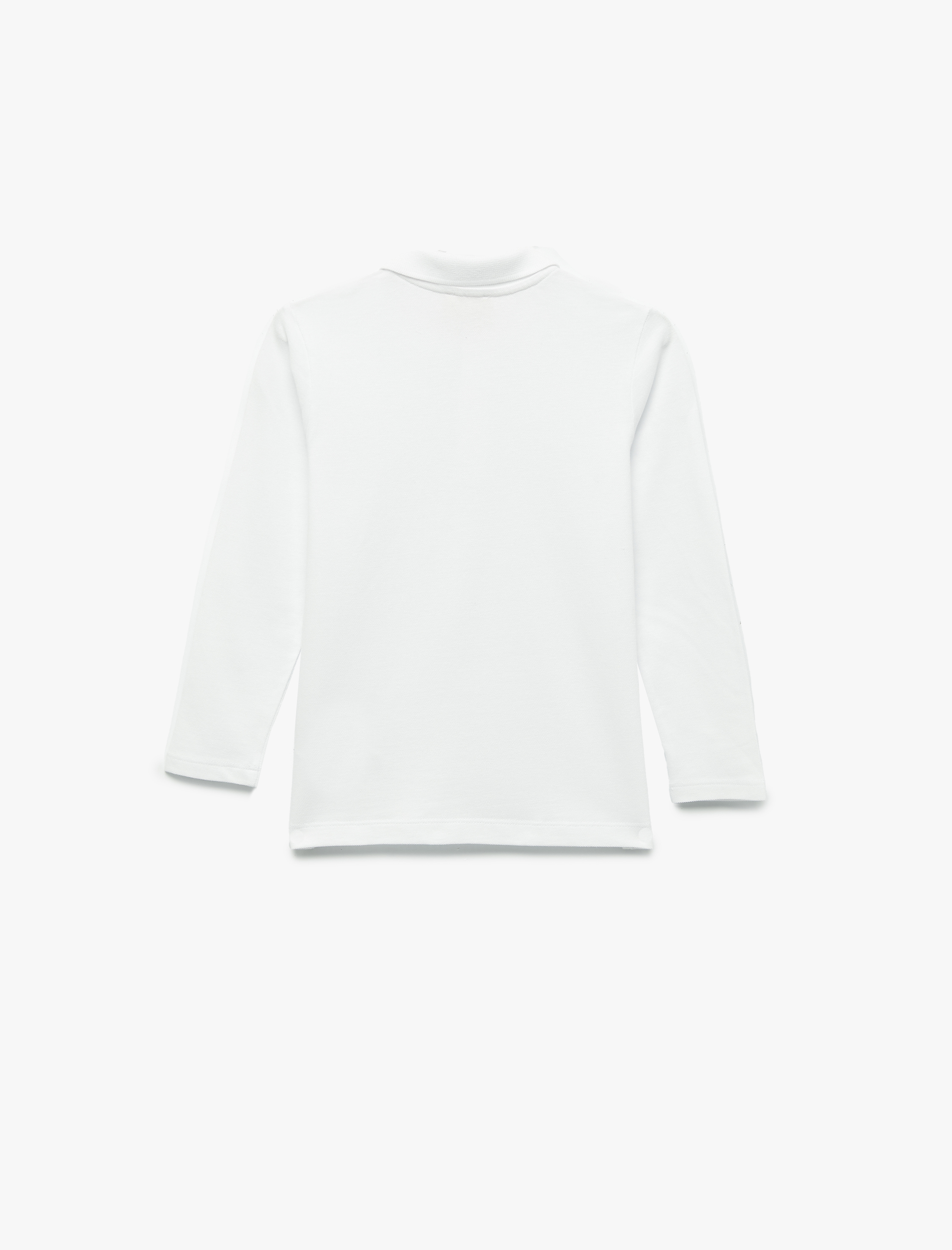  Erkek Çocuk Pamuklu Uzun Kollu Basic Polo Yaka Okul Tişörtü