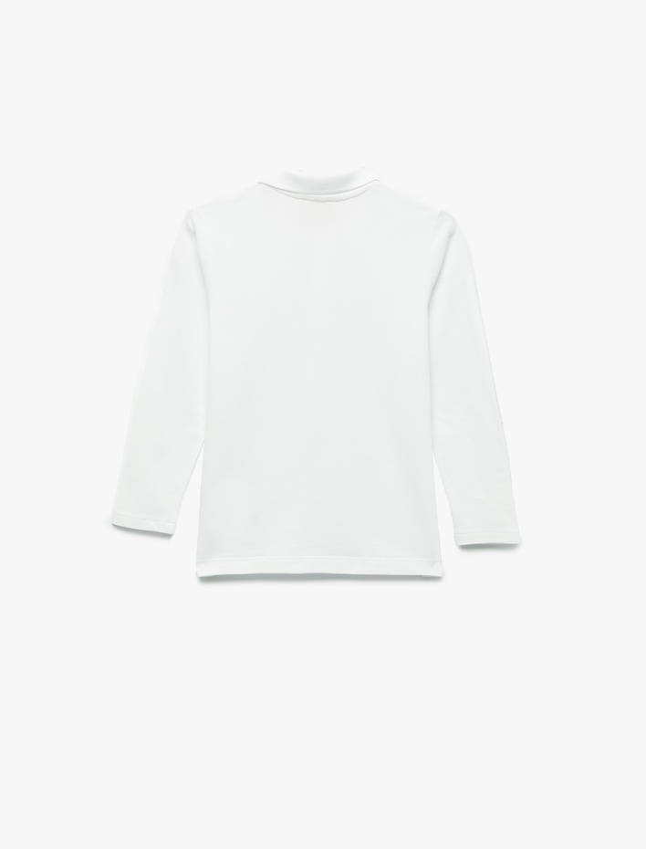 Erkek Çocuk Pamuklu Uzun Kollu Basic Polo Yaka Okul Tişörtü