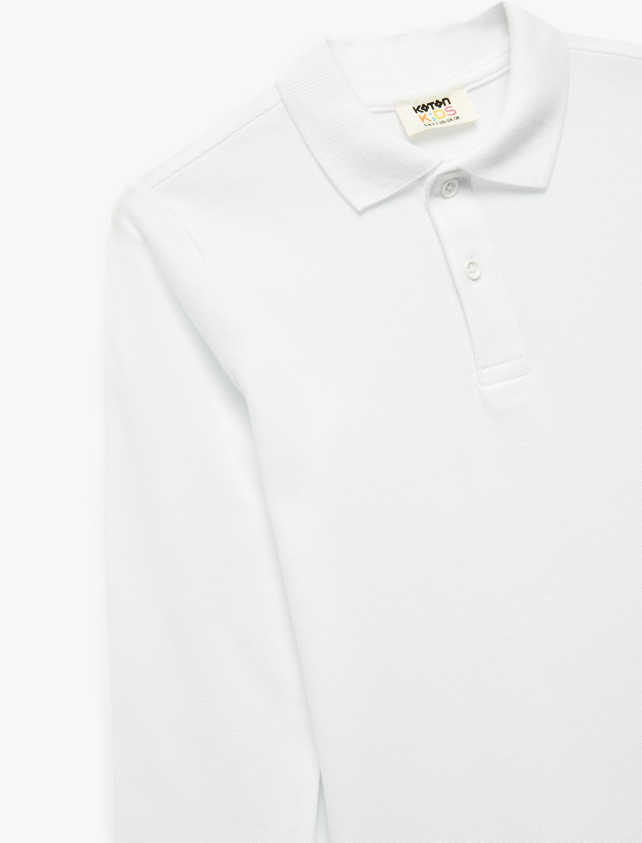  Erkek Çocuk Pamuklu Uzun Kollu Basic Polo Yaka Okul Tişörtü